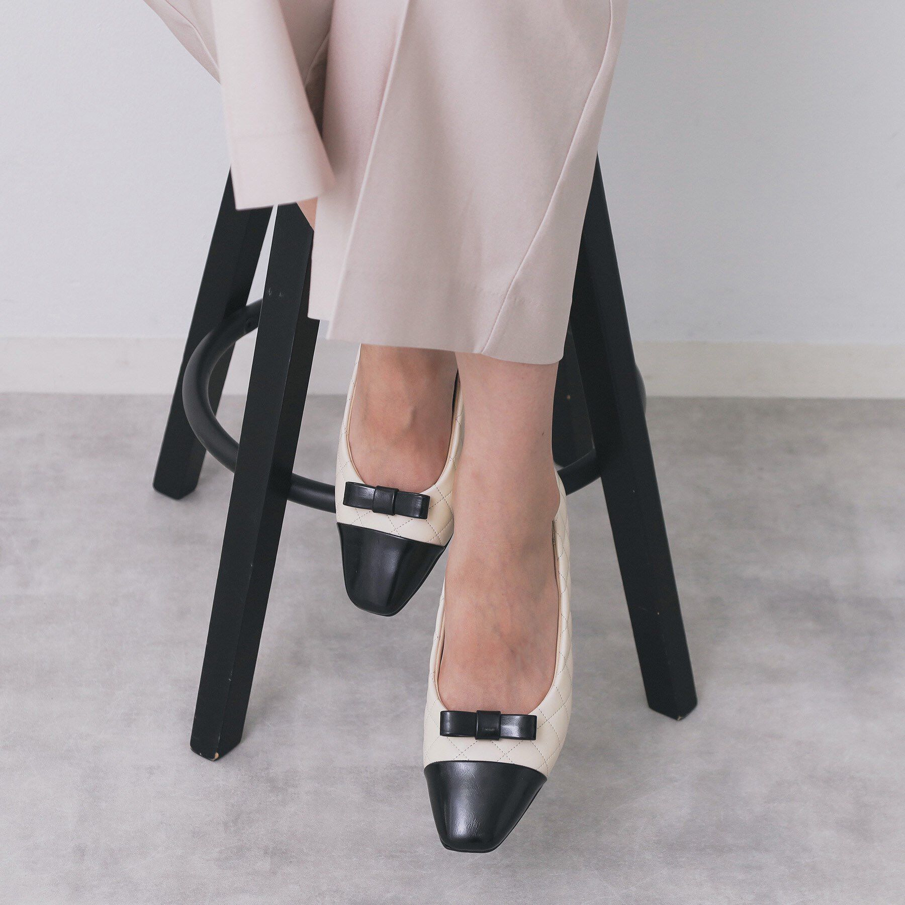 index「【2WAY】リボン取外し可能キルティングパンプス」|パンプス|