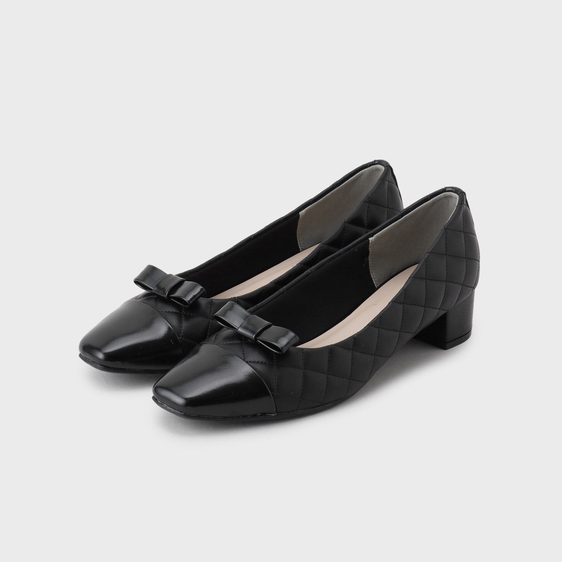 index「【2WAY】リボン取外し可能キルティングパンプス」|パンプス|ブラック(119)
