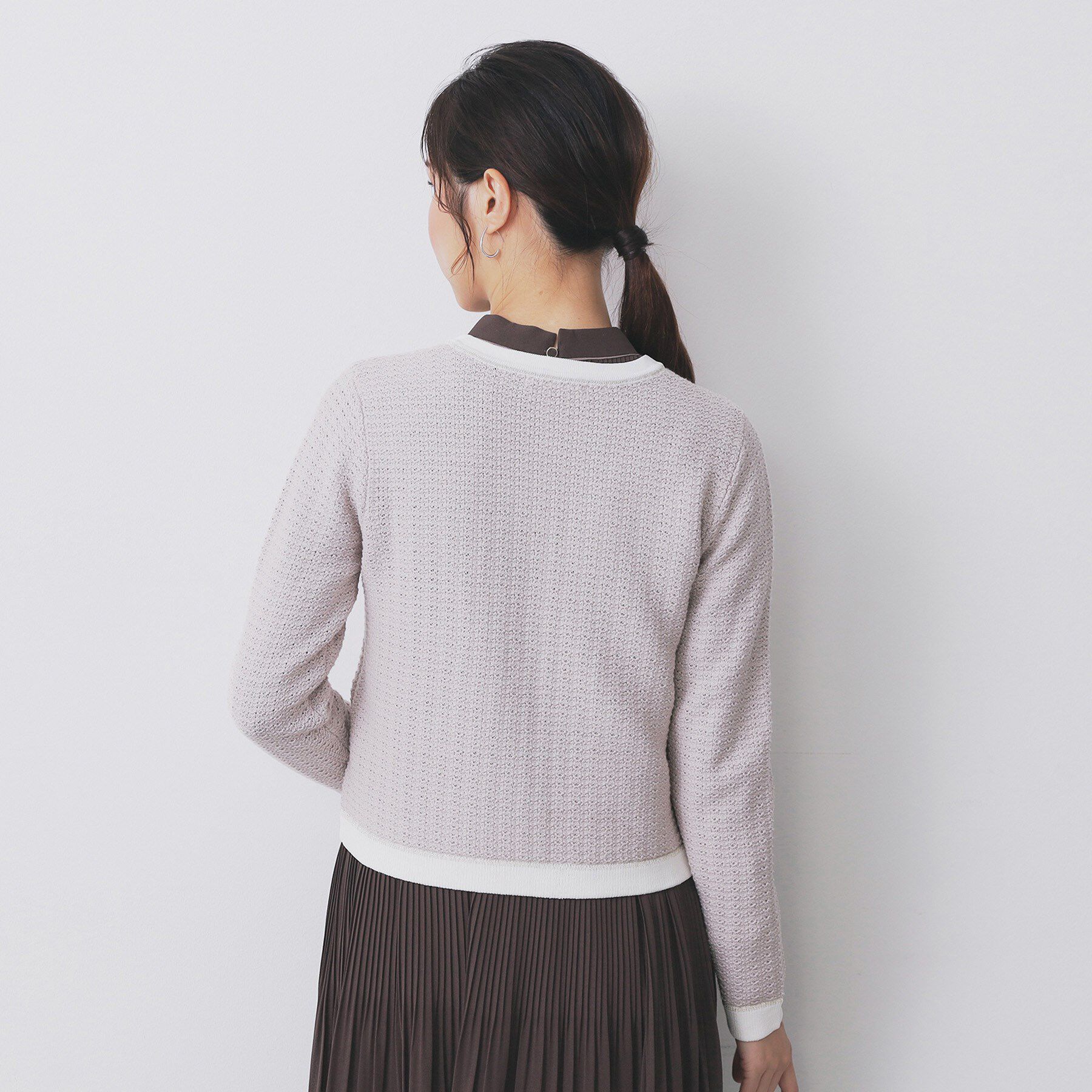 index「ロゴ刺繍クルーカーディガン【洗濯機洗い可】」|カーディガン|