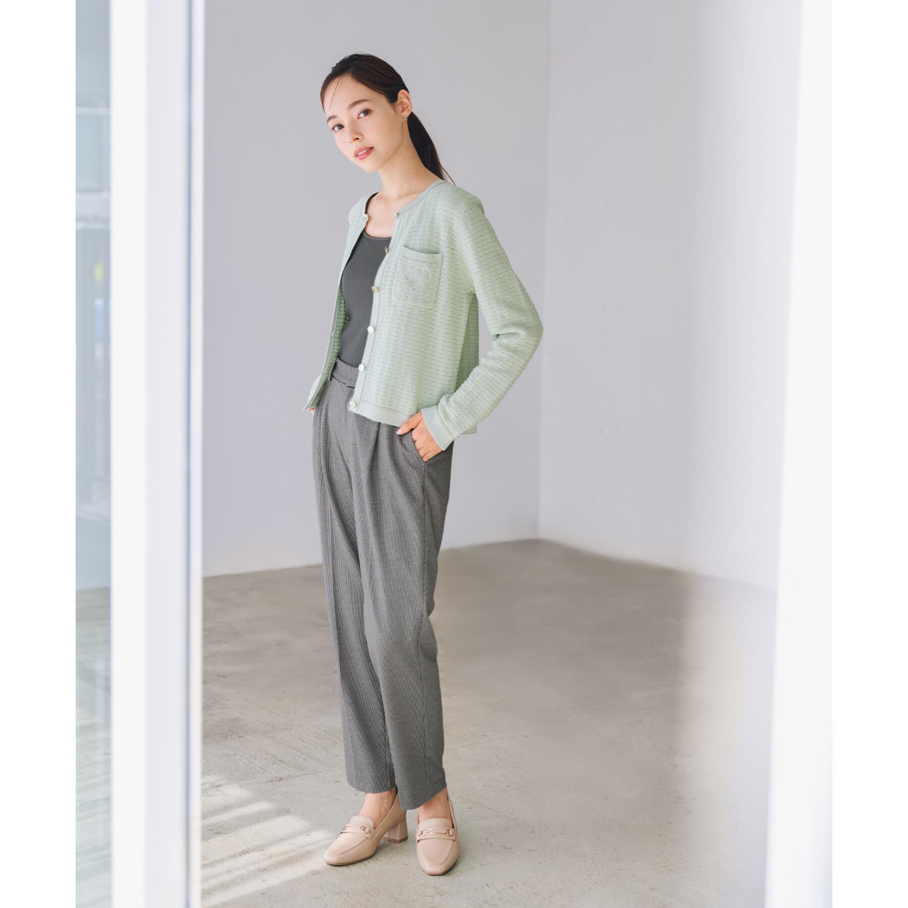 index「ロゴ刺繍クルーカーディガン【洗濯機洗い可】」|カーディガン|