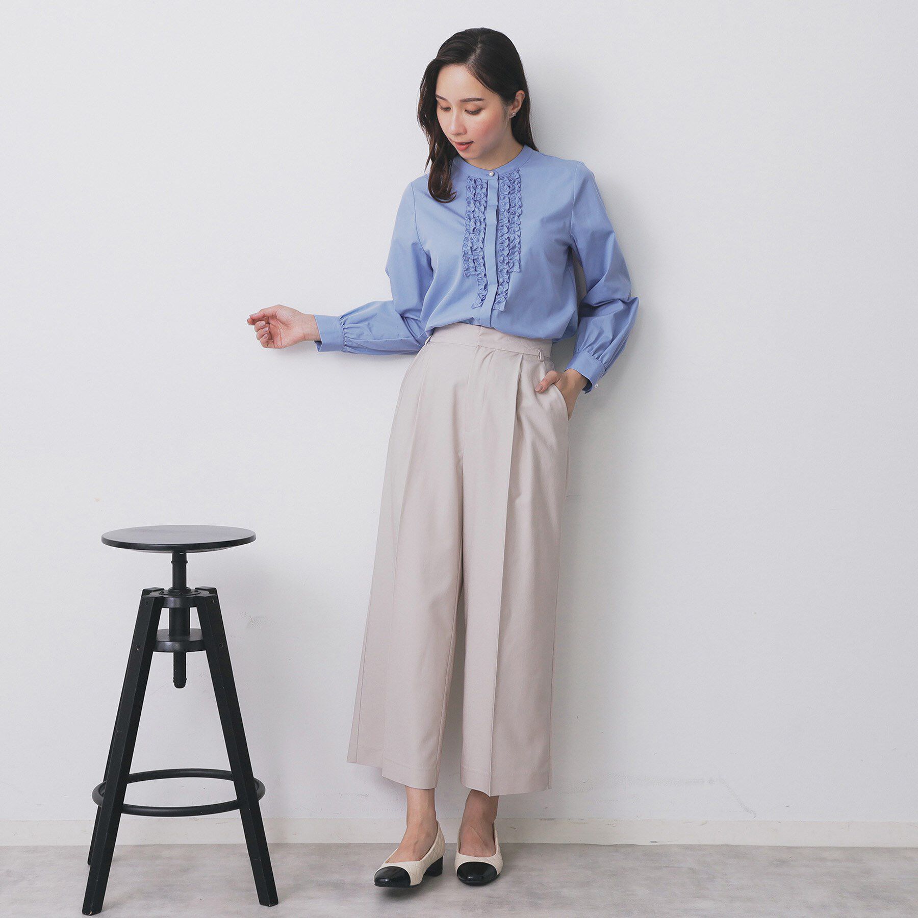 index「ベルト付きストレッチワイドパンツ【洗濯機洗い可】」|その他|