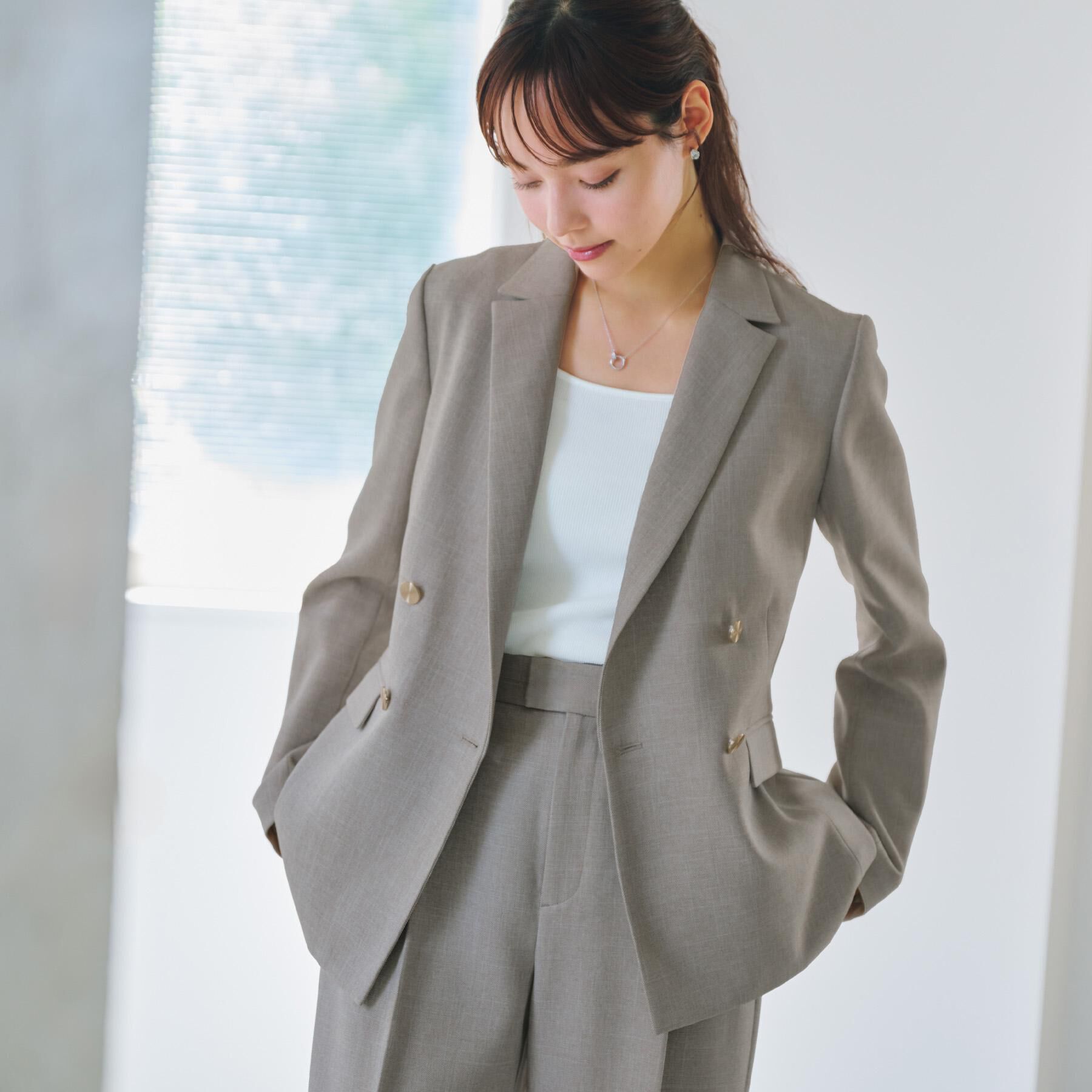 index「《Oggi掲載》ダブルブレストテーラードジャケット/セットアップ対応可【洗える】」|テーラードジャケット|