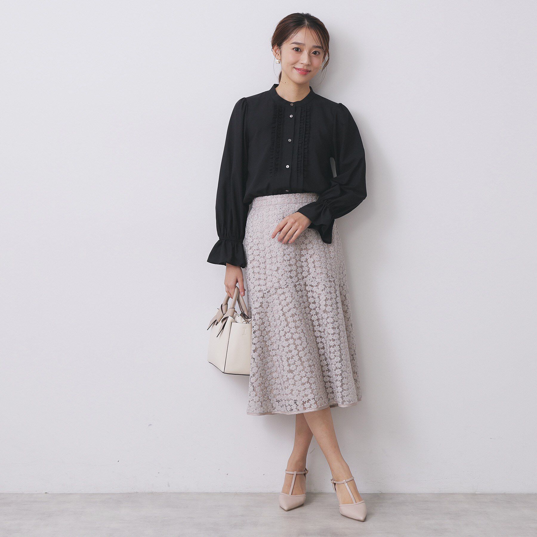 index「タックフリルバンドカラーブラウス【洗濯機OK/イージーアイロン】」|シャツ・ブラウス|