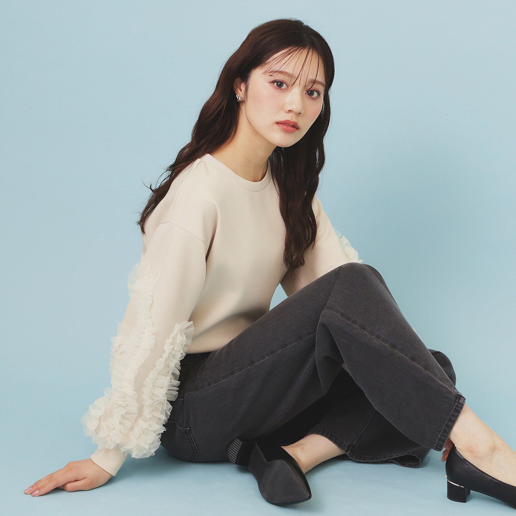 index「フリルスリーブトップス【洗濯機OK】」|Tシャツ・カットソー|