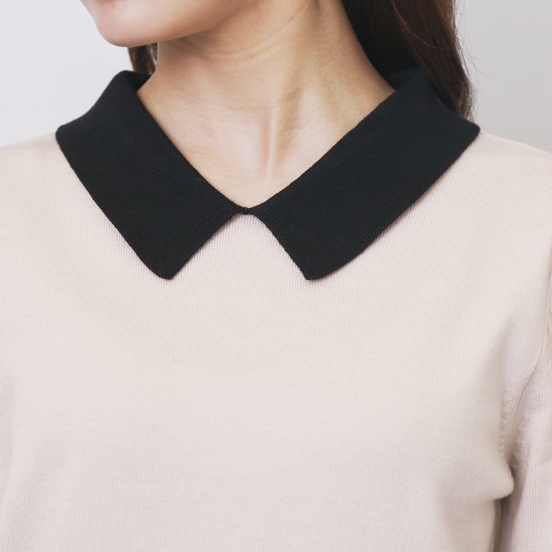 index「バイカラー衿付きニット【洗濯機OK】」|ニット・セーター|