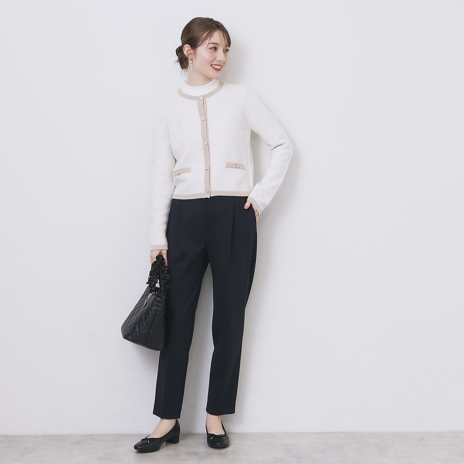 index「ミックスヤーンクルーカーディガン【洗濯機OK】」|カーディガン|