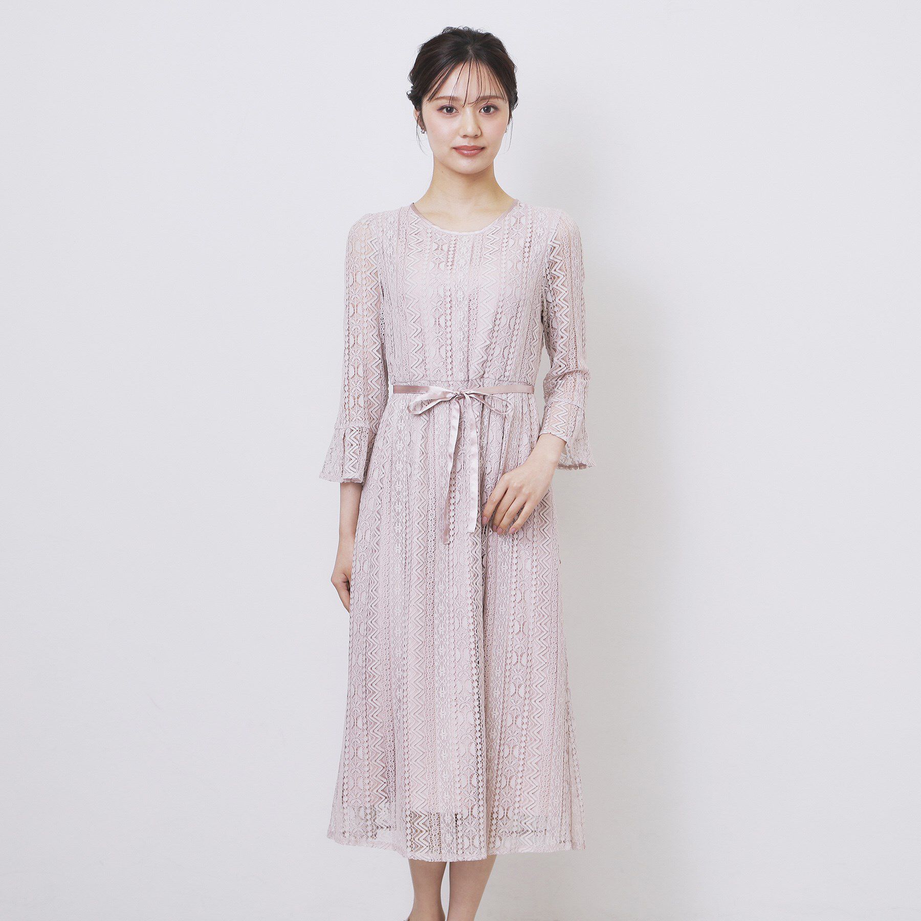 index「幾何ラインレースワンピース【洗濯機OK】」|ワンピース|