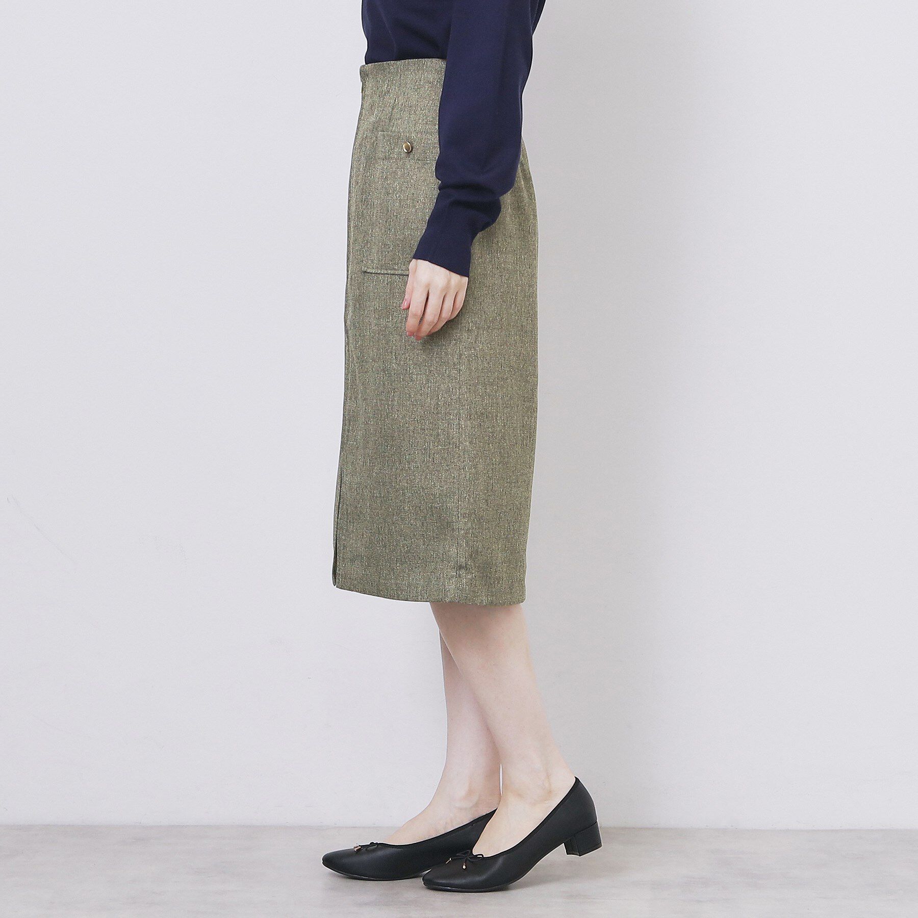 index「ツイード調フロントジップタイトスカート【洗濯機OK/防シワ】」|スカート|