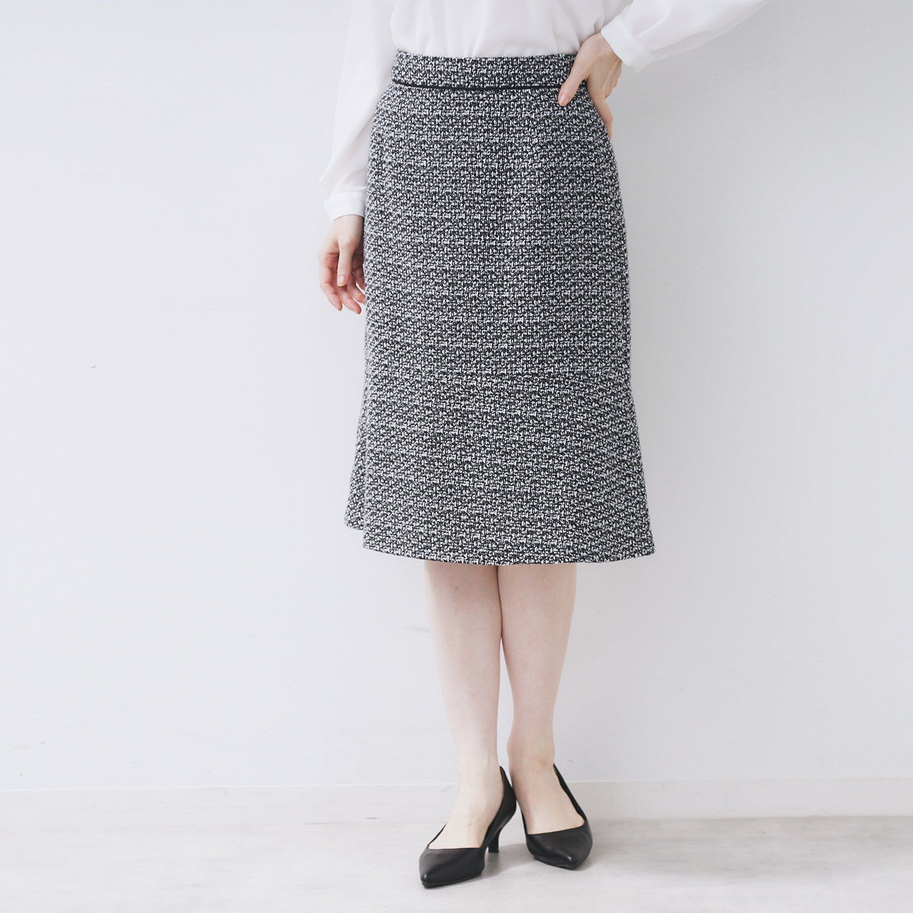 index「≪通勤・セレモニー/セットアップ対応≫フレアツイードスカート【洗濯機OK】」|スカート|