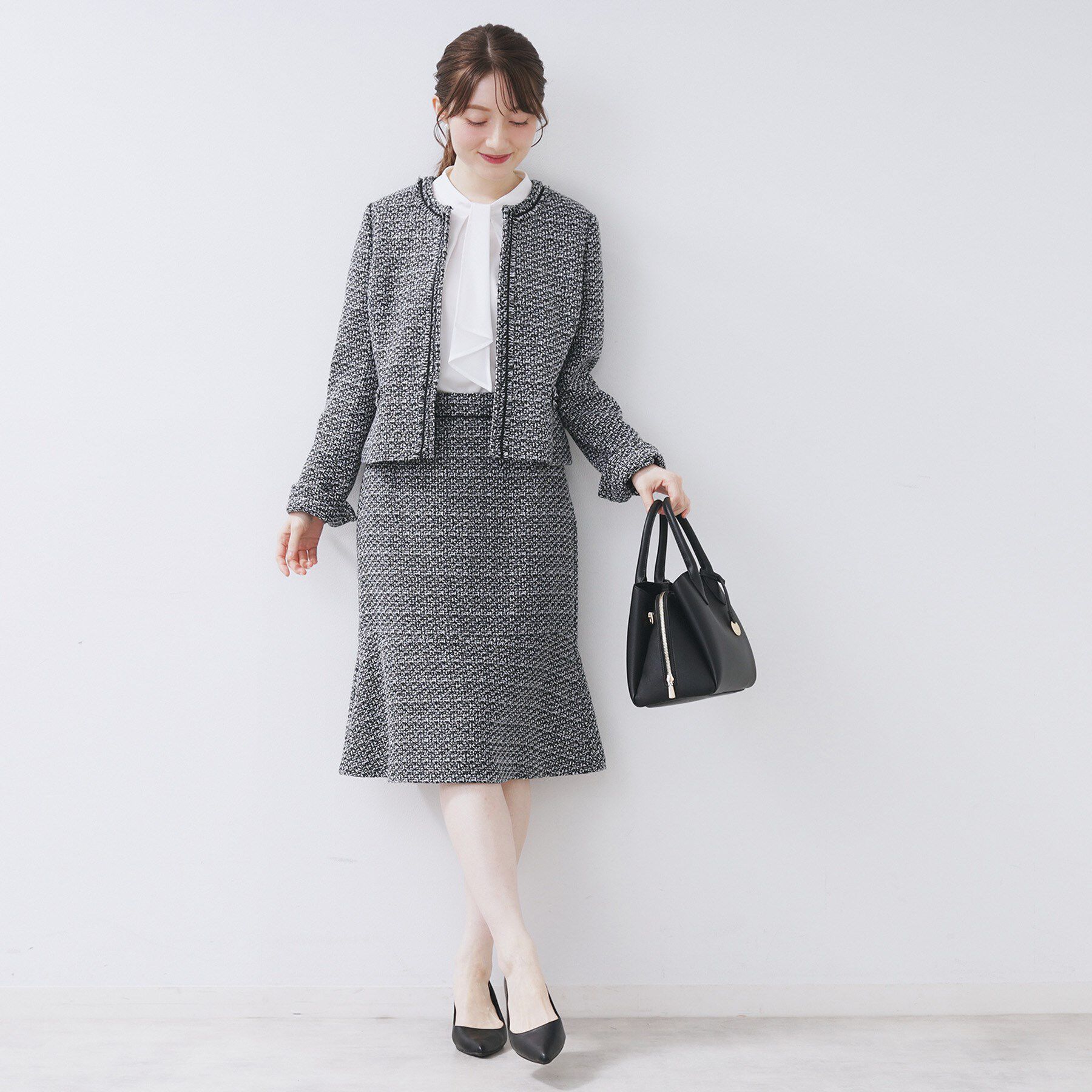 index「≪通勤・セレモニー/セットアップ対応≫フレアツイードスカート【洗濯機OK】」|スカート|