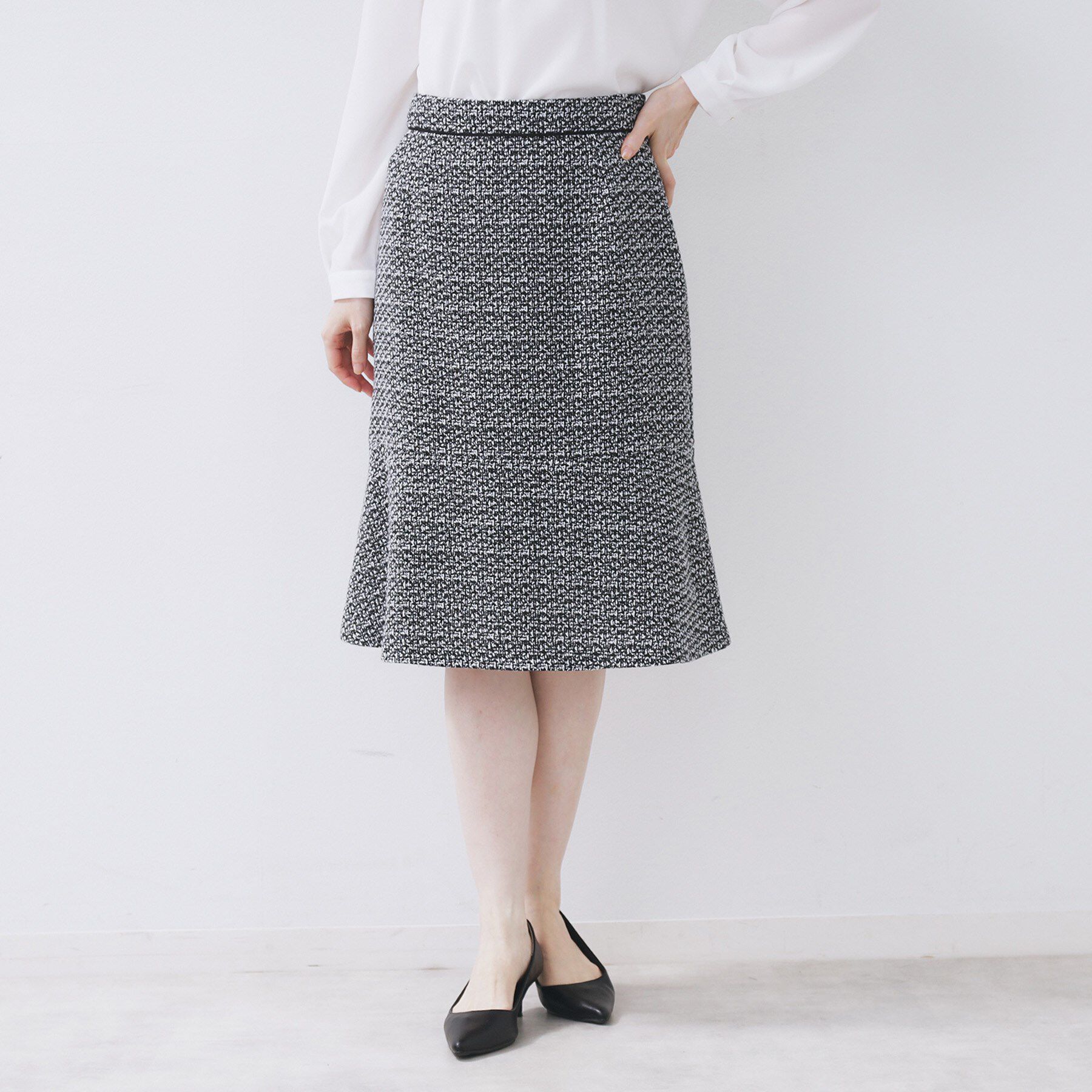 index「≪通勤・セレモニー/セットアップ対応≫フレアツイードスカート【洗濯機OK】」|スカート|