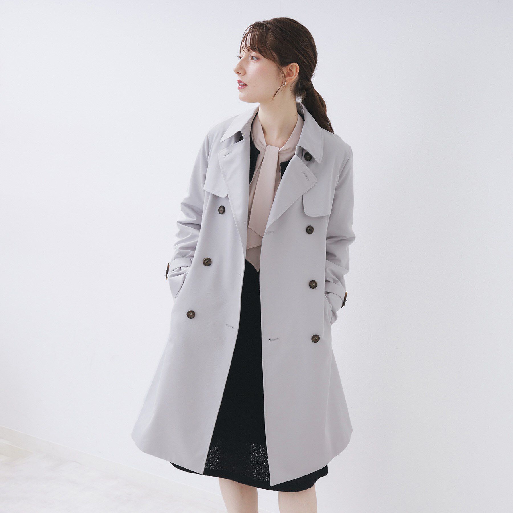 index「トレンチコート【洗濯機OK/撥水/花粉対応】《XS～3L》」|トレンチコート|サックスブルー(09