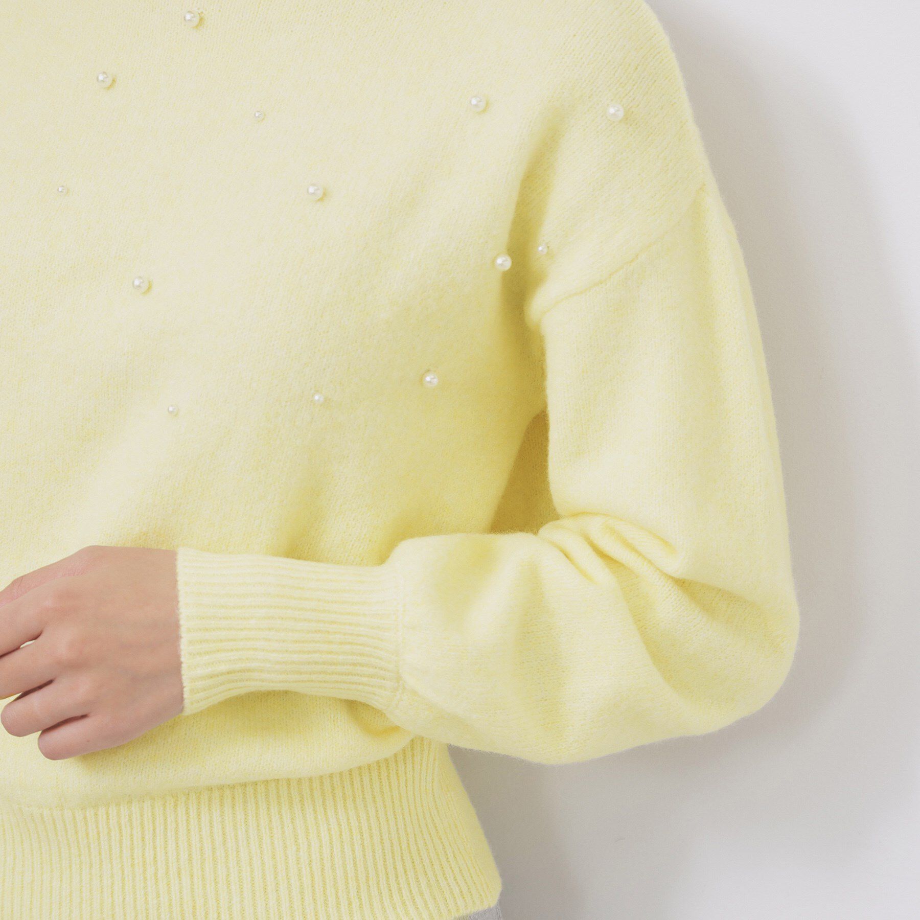 index「フェイクパールふわふわニット【洗濯機OK】」|ニット・セーター|