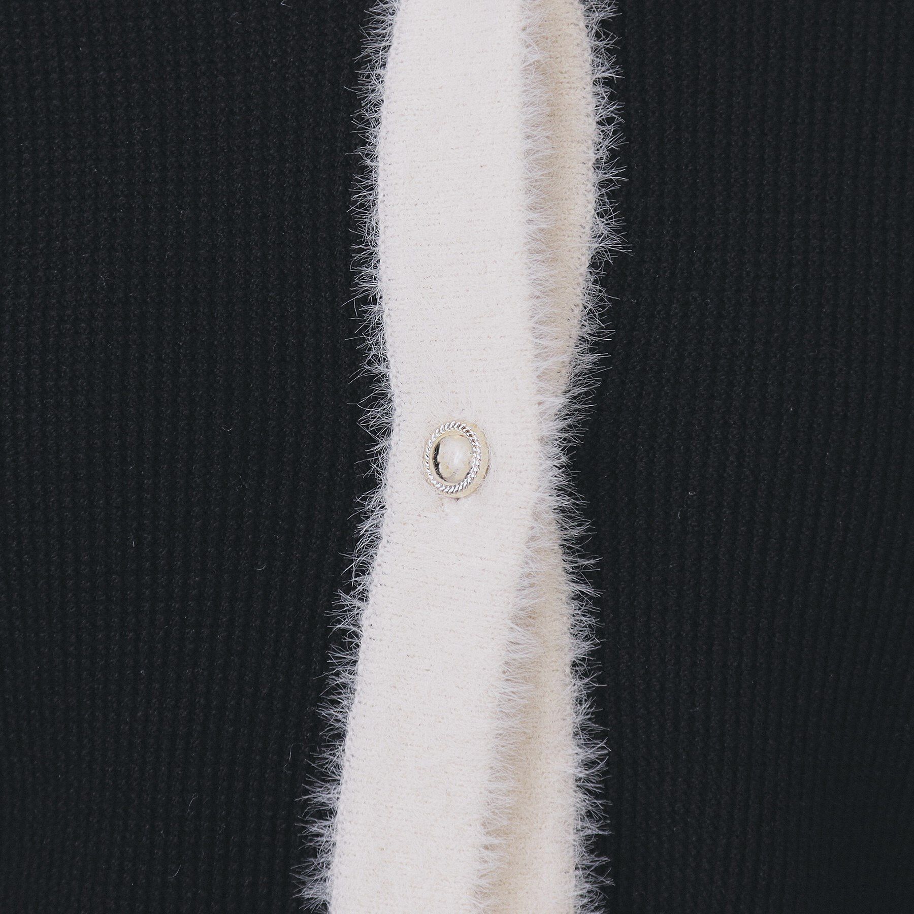 index「フェザーバイカラークルーネックカーディガン【洗濯機OK】」|カーディガン|