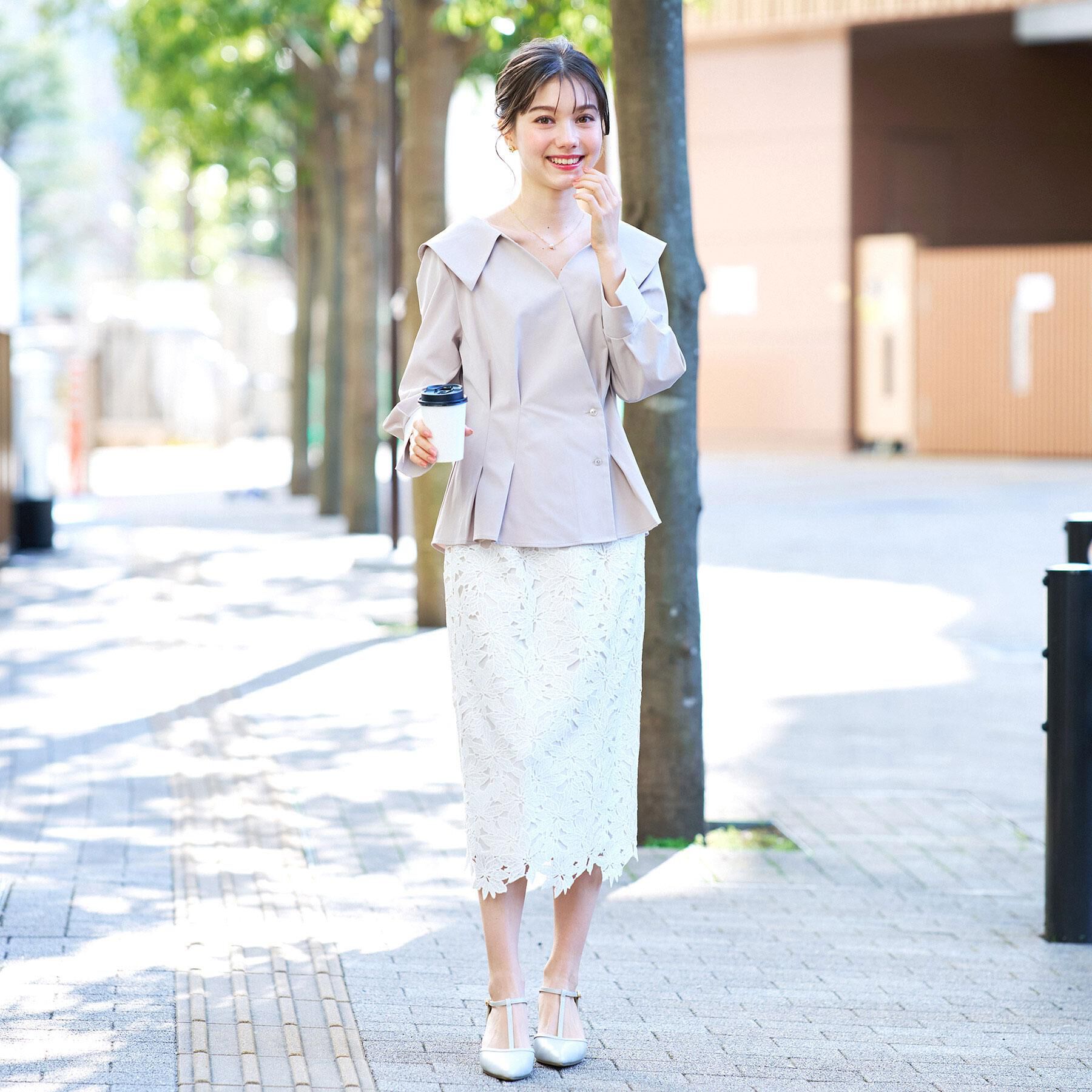 index「フラワーレースタイトスカート【洗濯機OK】」|スカート|