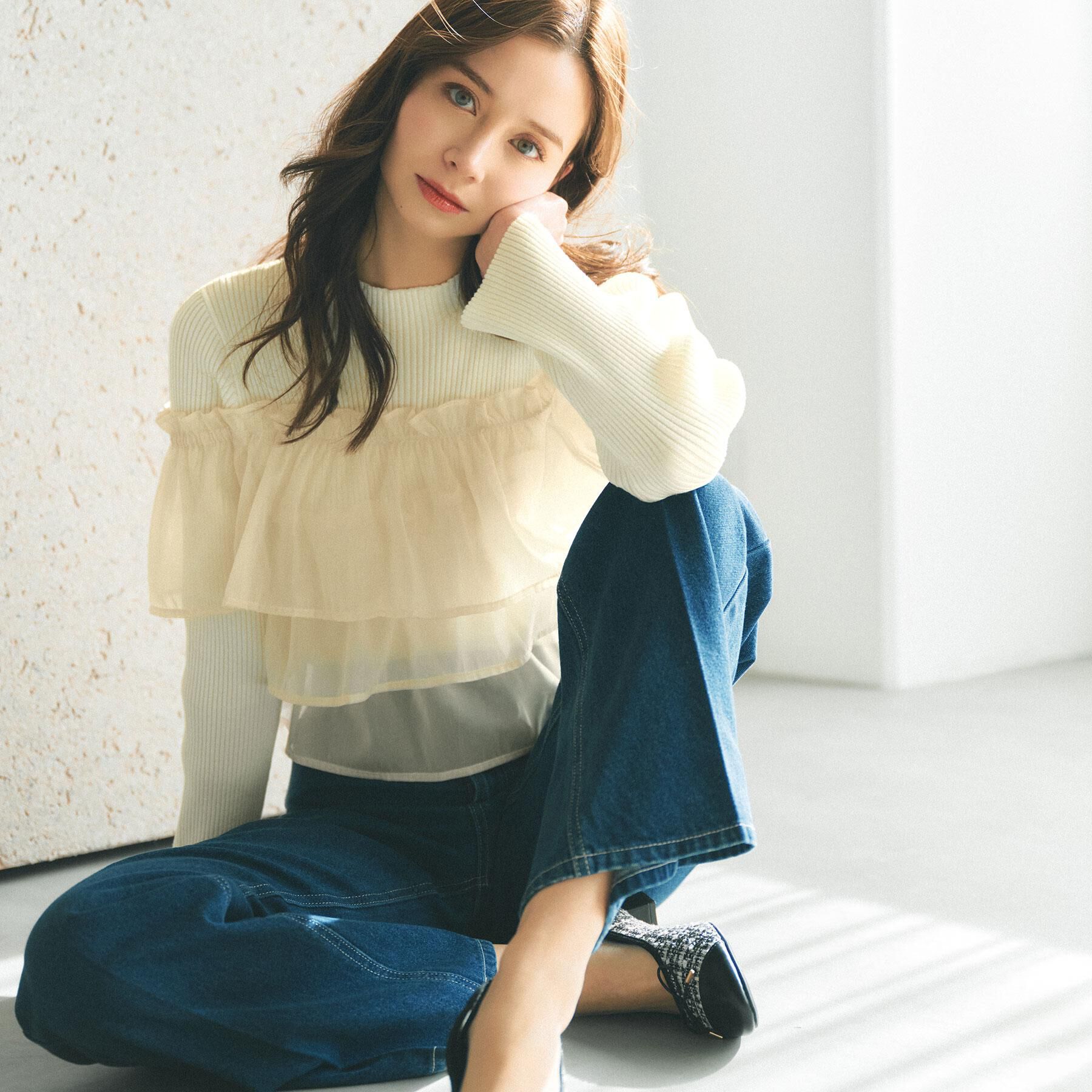 index「3wayフリルドッキングニット【洗濯機OK/抗ピル】」|ニット・セーター|