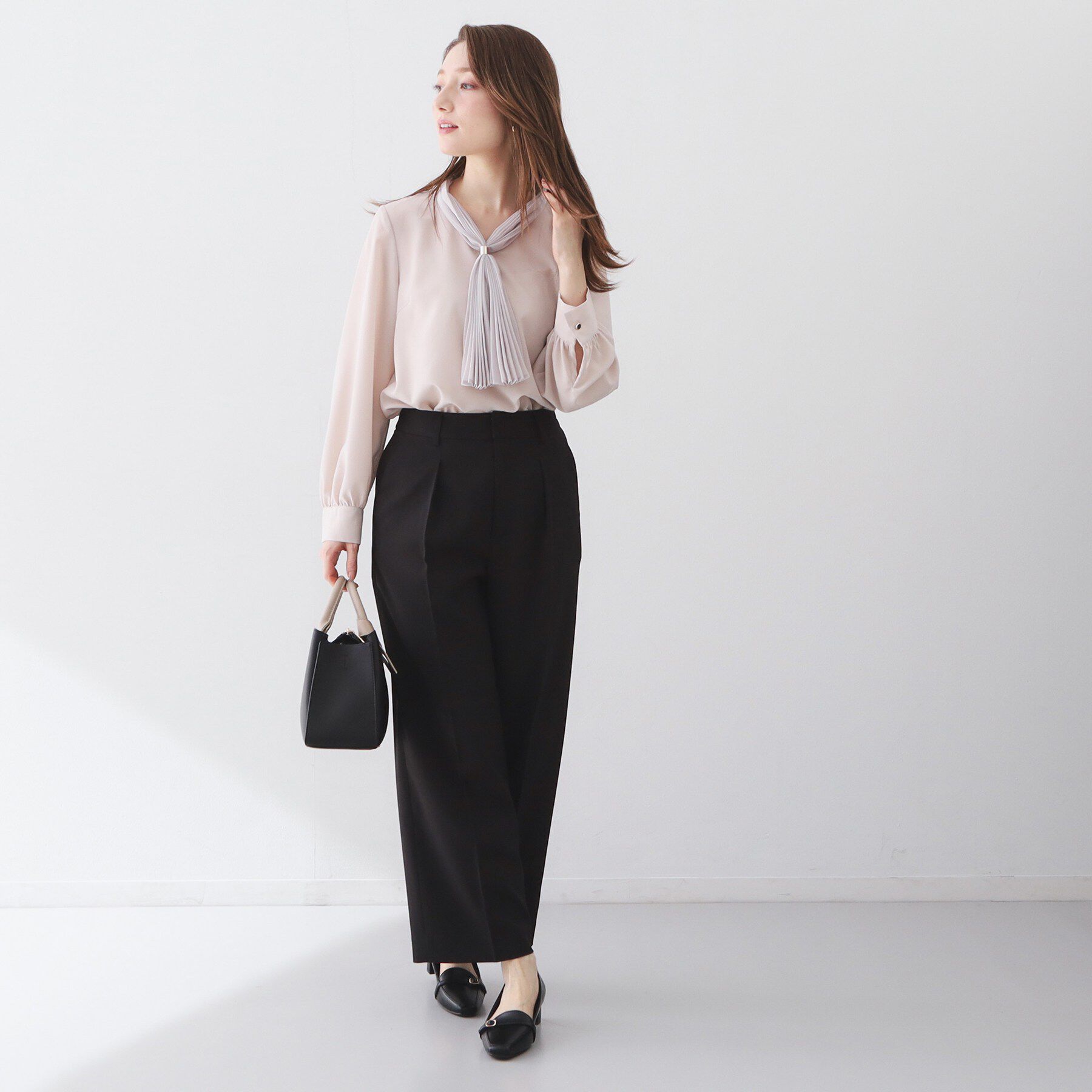 index「プリーツボウタイジョーゼットブラウス【洗濯機OK/イージーアイロン/防シワ】」|シャツ・ブラウス|