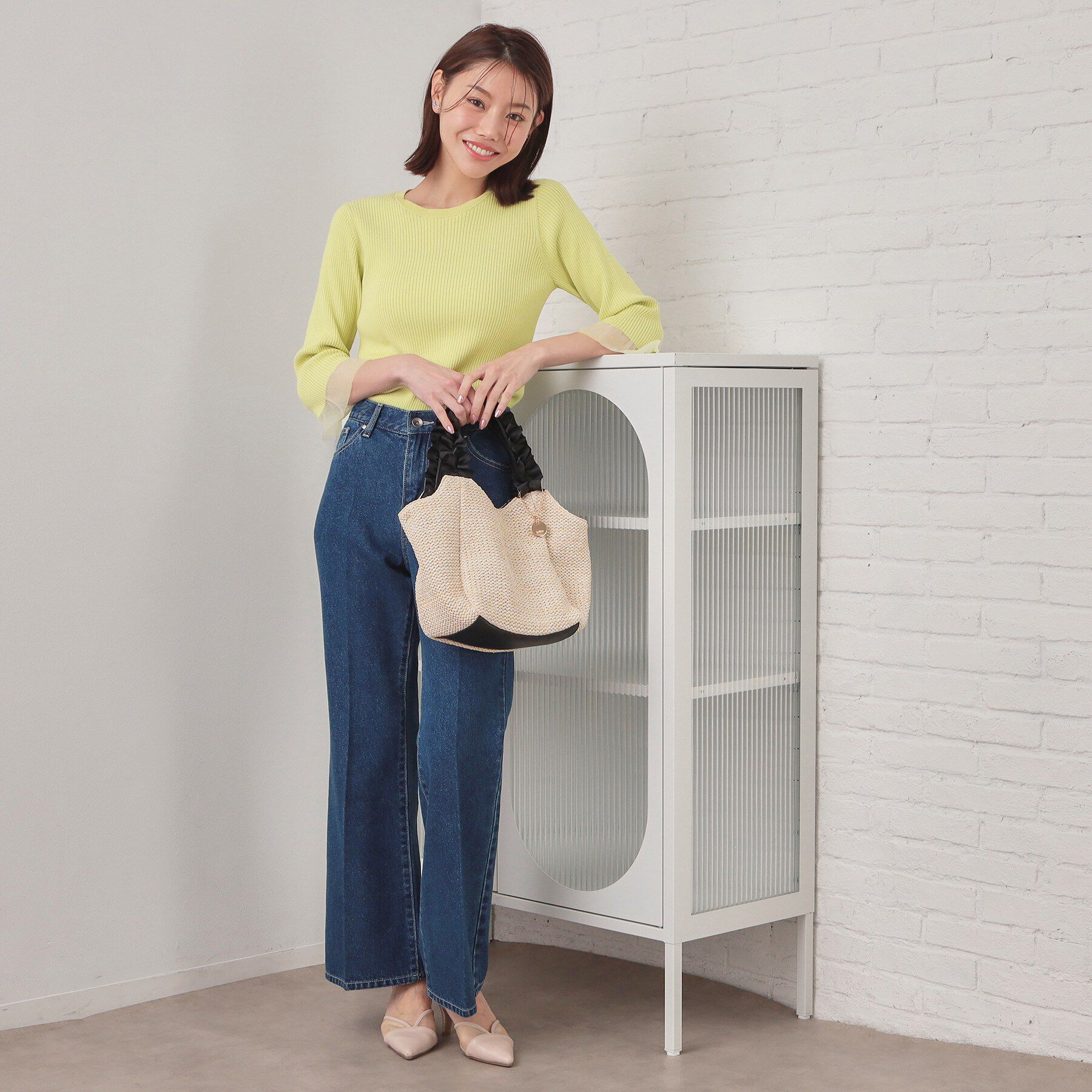 index「リブシアーフレアスリーブニット/オーガニックコットン【洗える/UVケア】」|ニット・セーター|