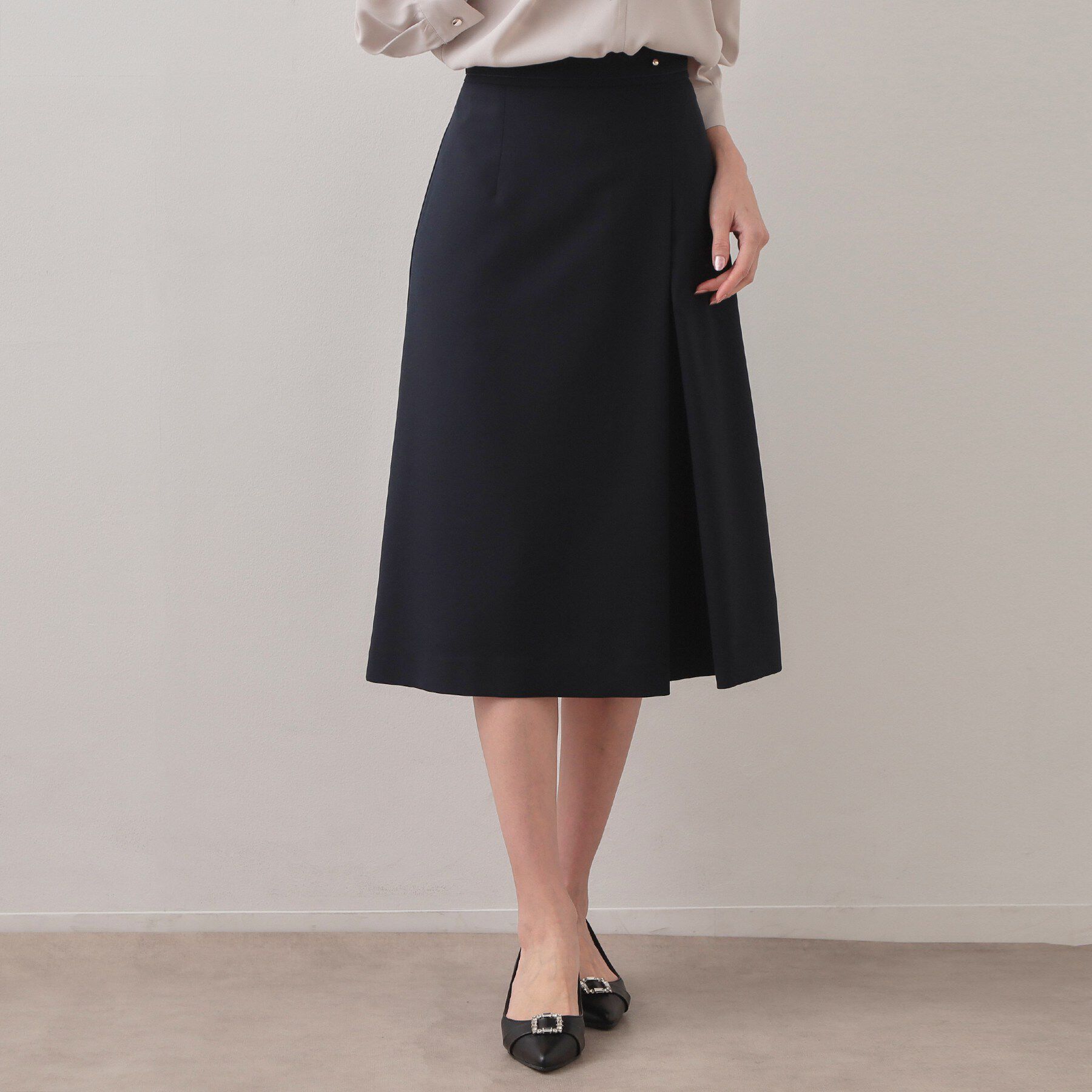 index「アシメタックAラインスカート/セットアップ対応可【洗濯機OK/防シワ】《XS～LL》」|スカート|ネイビー(094)