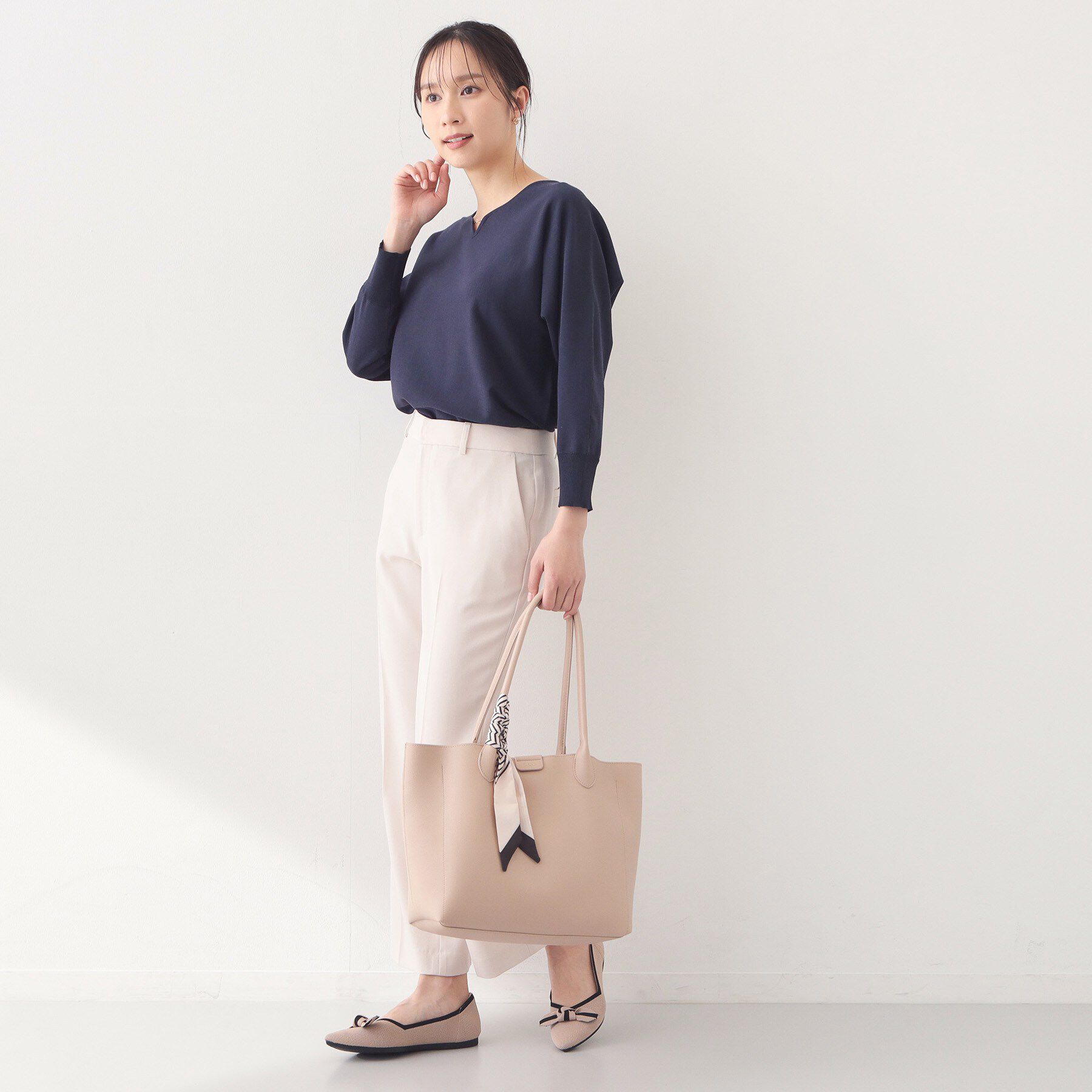 index「フロントパーツ付きドルマンスリーブニット【洗濯機OK/抗ピル】《7col》」|ニット・セーター|