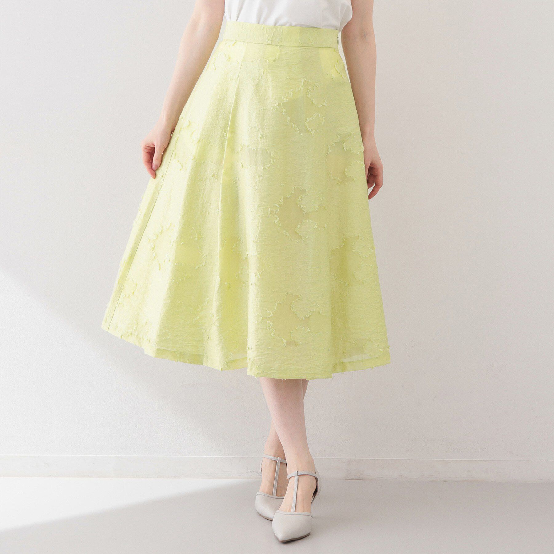 index「フラワーカットジャカードタックフレアスカート【洗濯機OK/イージーアイロン】」|スカート|
