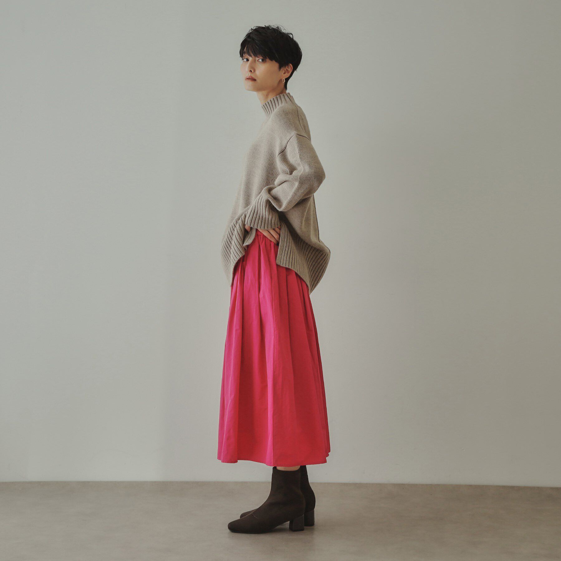 OPAQUE.CLIP「【大草直子さんコラボ】タック＆ギャザースカート」|スカート|