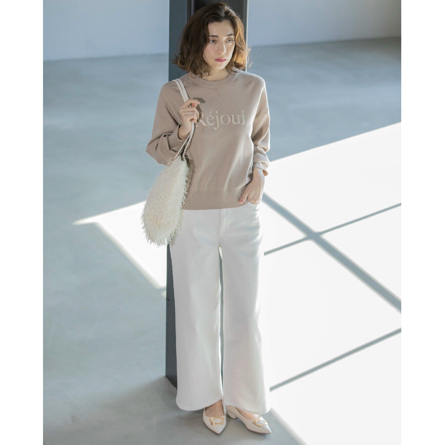 OPAQUE.CLIP「刺繍ロゴニット【洗濯機洗い可】」|ニット・セーター|