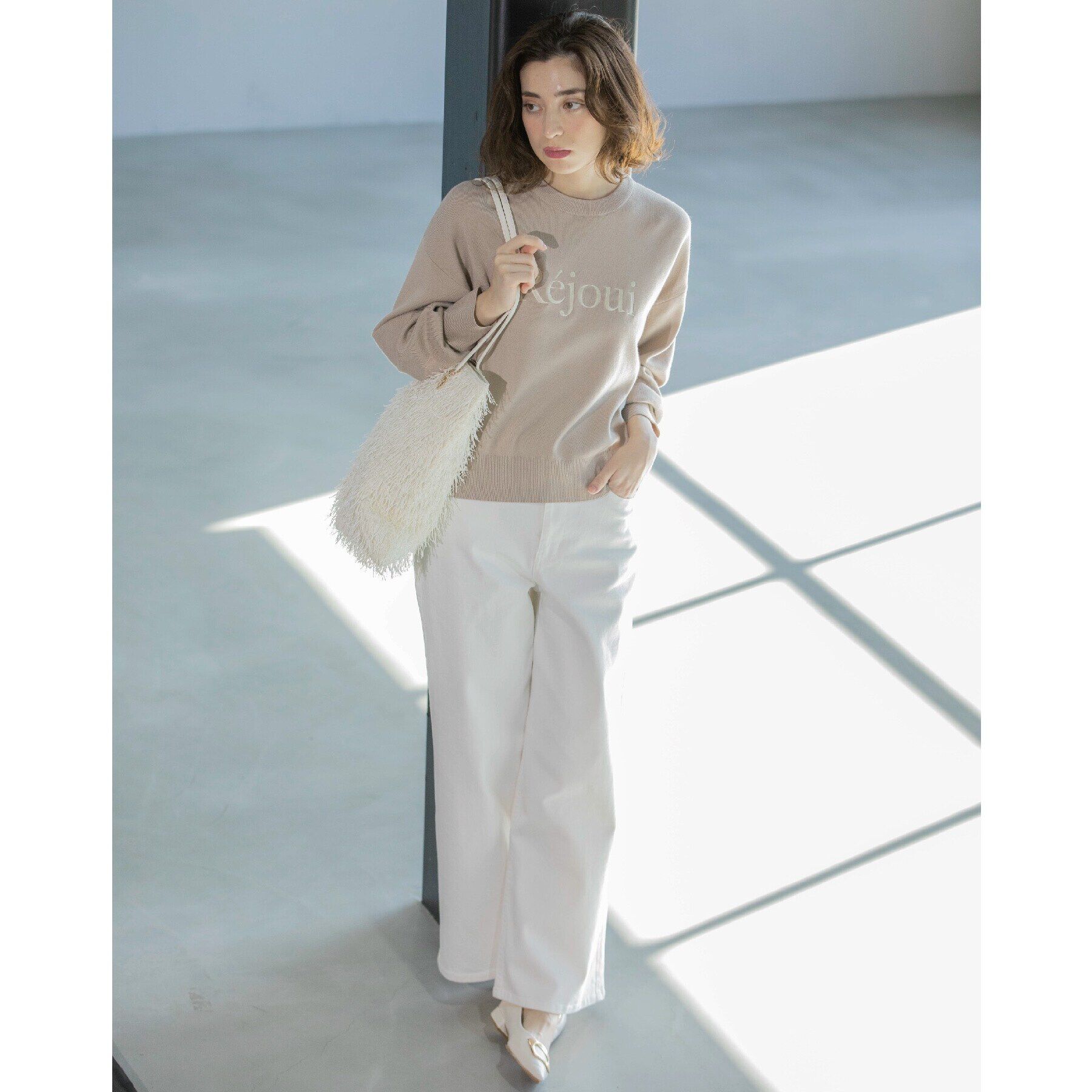 OPAQUE.CLIP「刺繍ロゴニット【洗濯機洗い可】」|ニット・セーター|