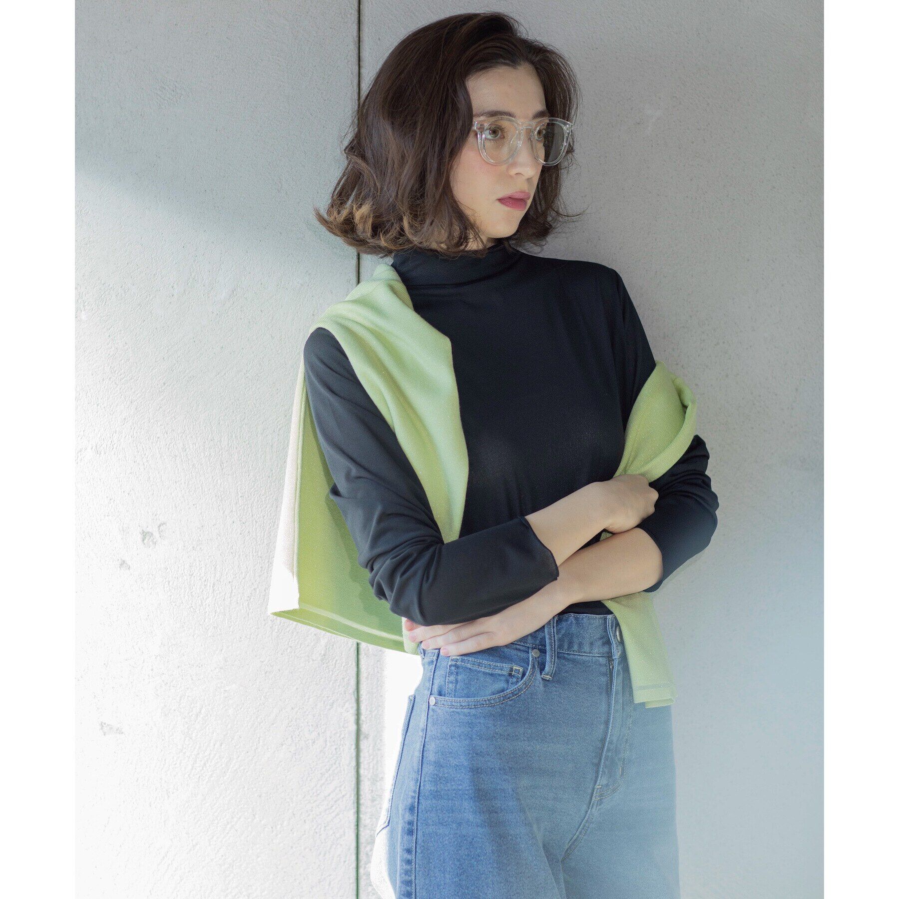 OPAQUE.CLIP「シアーメロウハイネックトップス【洗濯機洗い可】」|Tシャツ・カットソー|