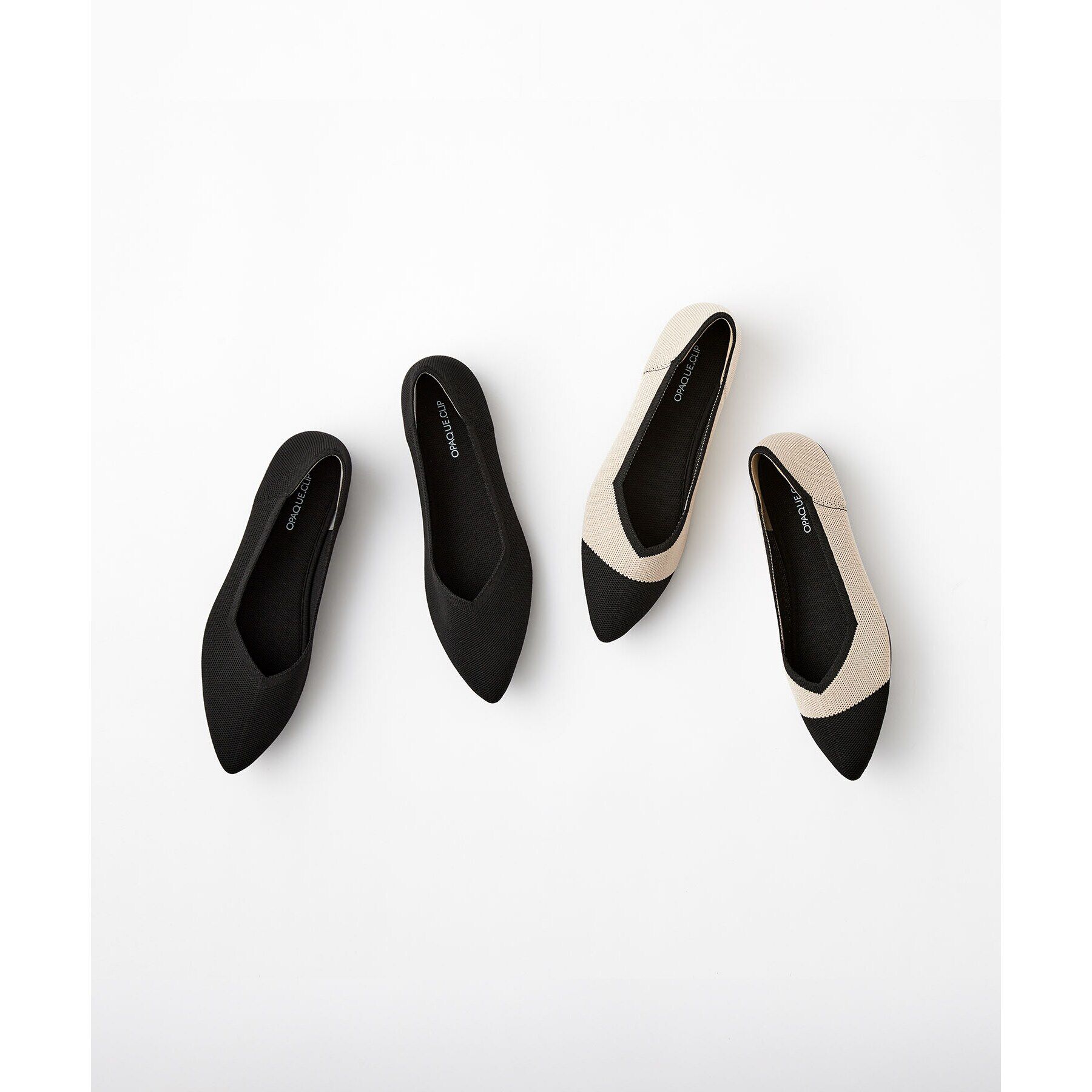 OPAQUE.CLIP「【軽量/洗える】ポインテッドトゥニットパンプス」|パンプス|