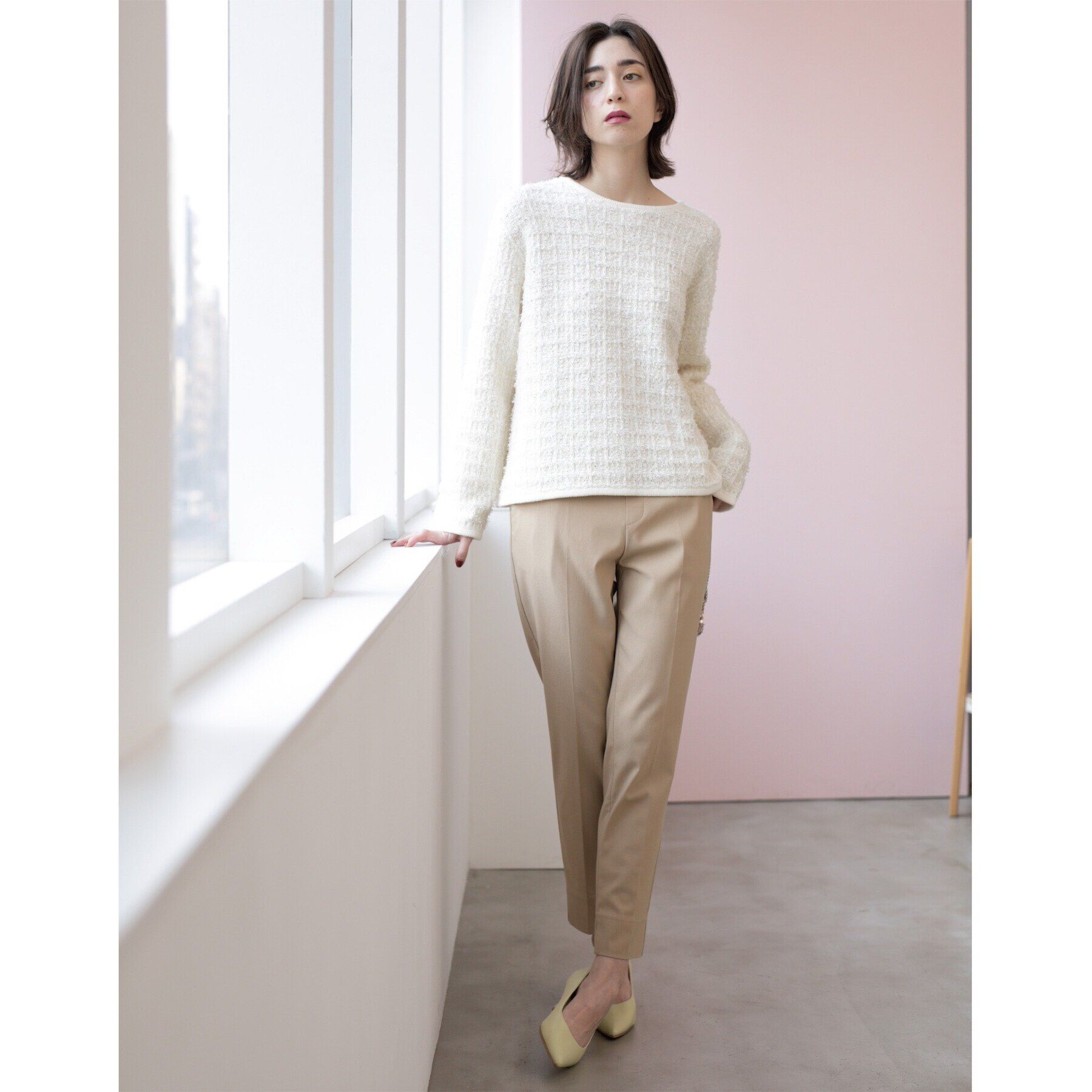 OPAQUE.CLIP「ツイードライクニット【洗濯機洗い可】」|ニット・セーター|