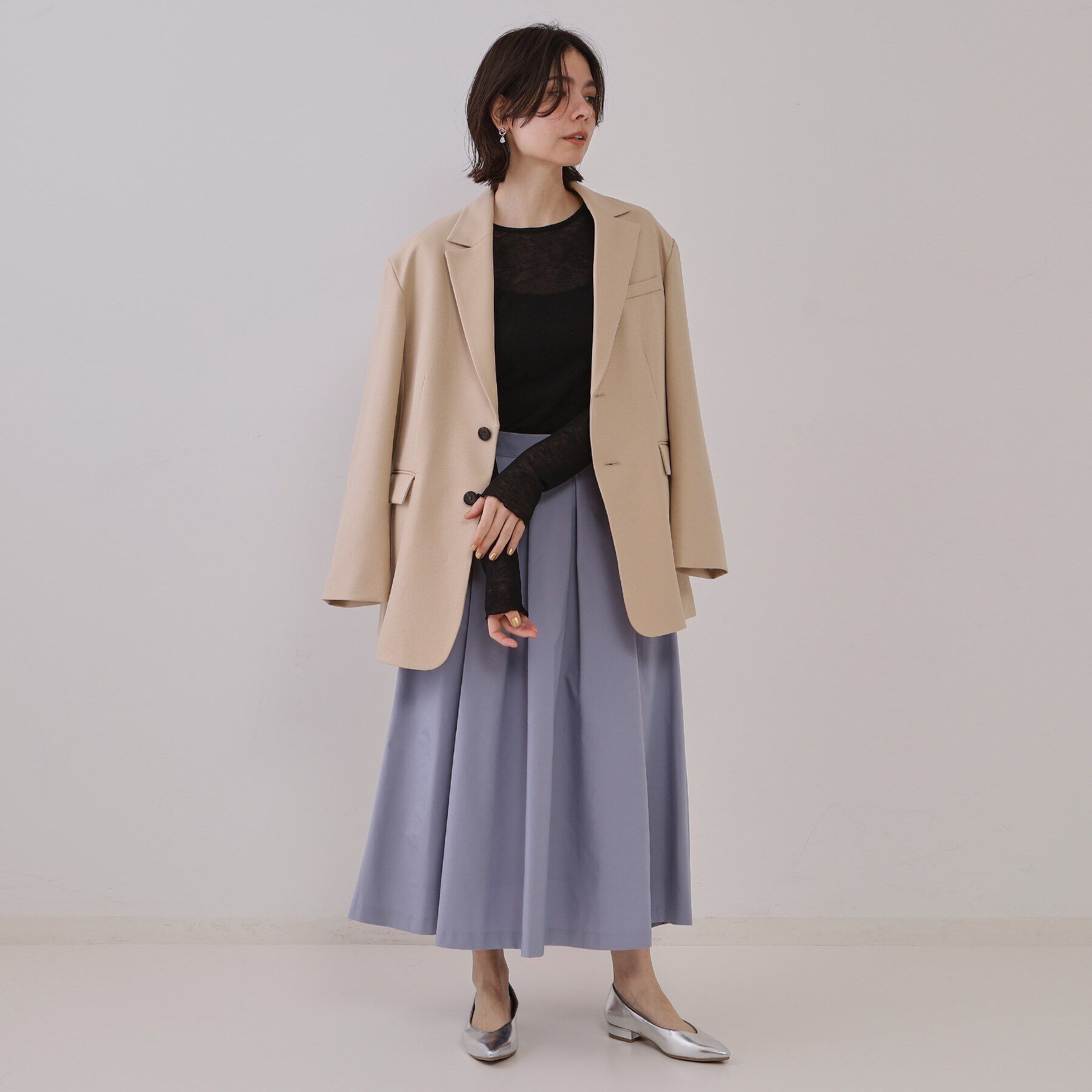 OPAQUE.CLIP「シアーリブカットソー【洗濯機洗い可】」|Tシャツ・カットソー|