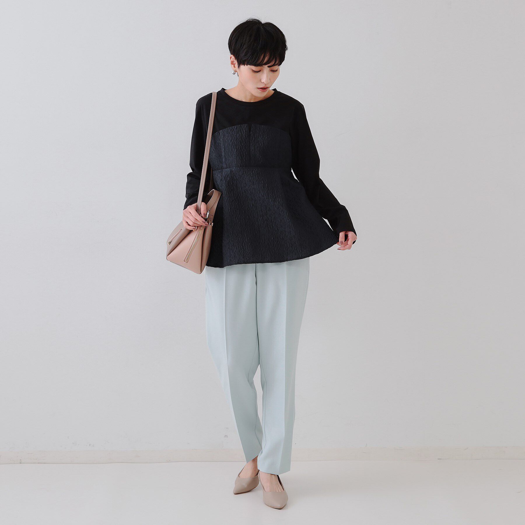 OPAQUE.CLIP「ジャカードビスチェドッキングトップス【洗濯機洗い可】」|Tシャツ・カットソー|