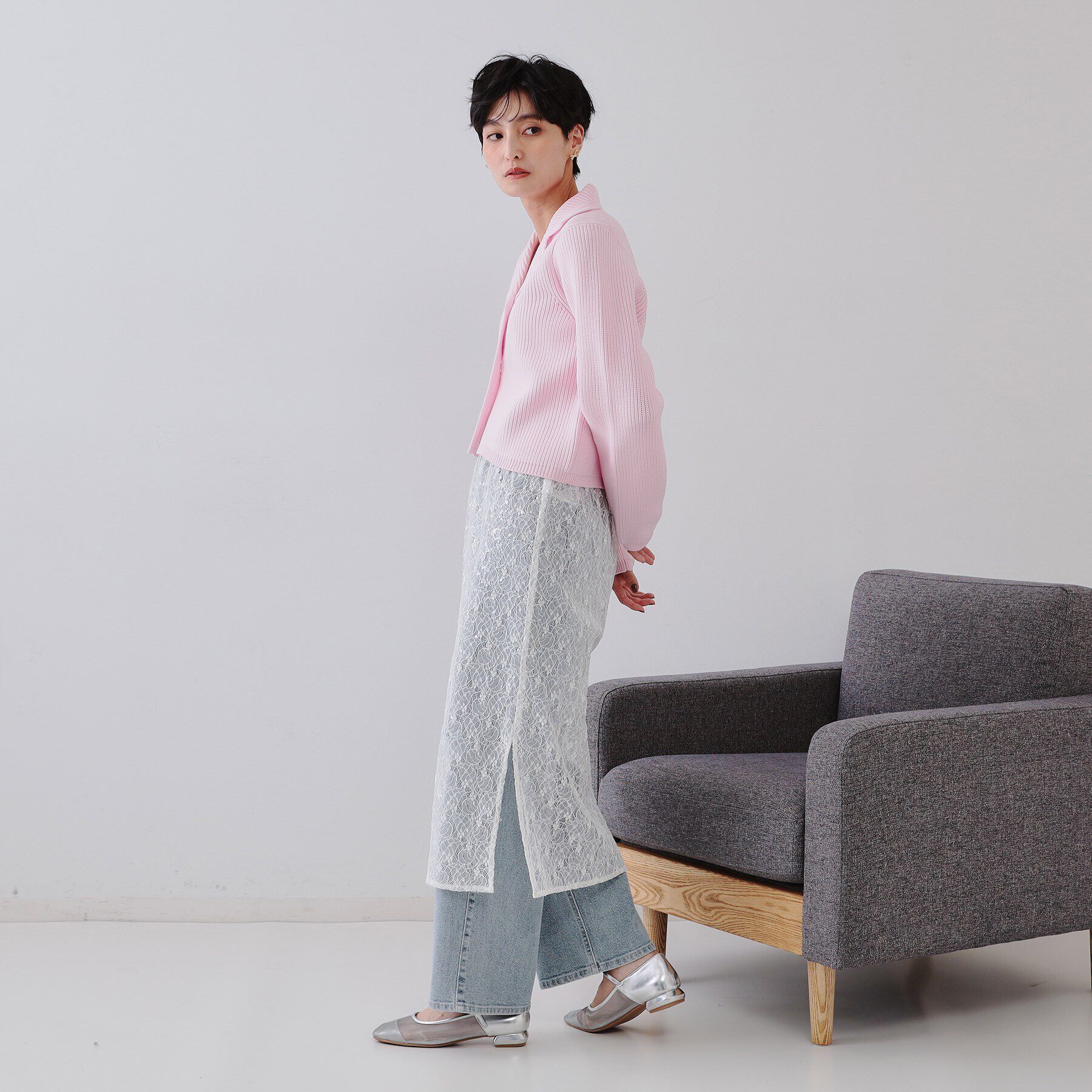 OPAQUE.CLIP「ショートニットカーディガン【洗濯機洗い可/抗ピル】」|カーディガン|