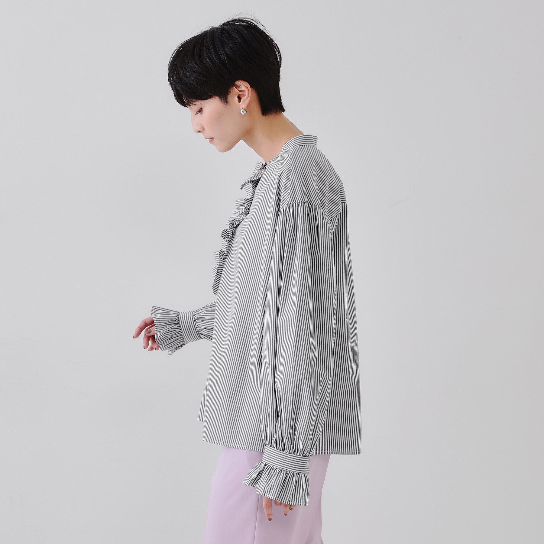 OPAQUE.CLIP「フロントフリルブラウス【洗濯機洗い可】」|シャツ・ブラウス|