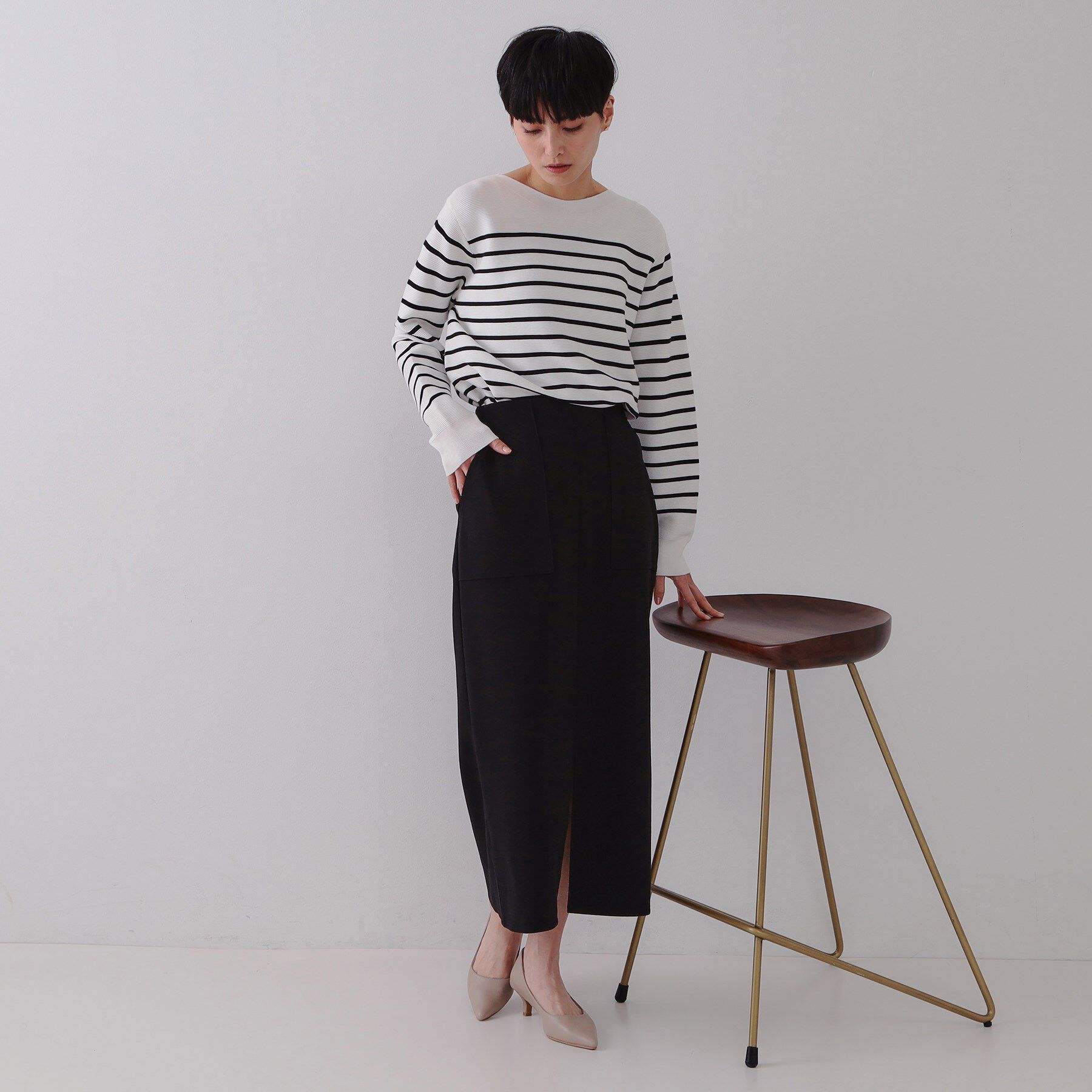 OPAQUE.CLIP「ストレッチダブルポケットタイトスカート【洗濯機洗い可/防シワ】」|スカート|