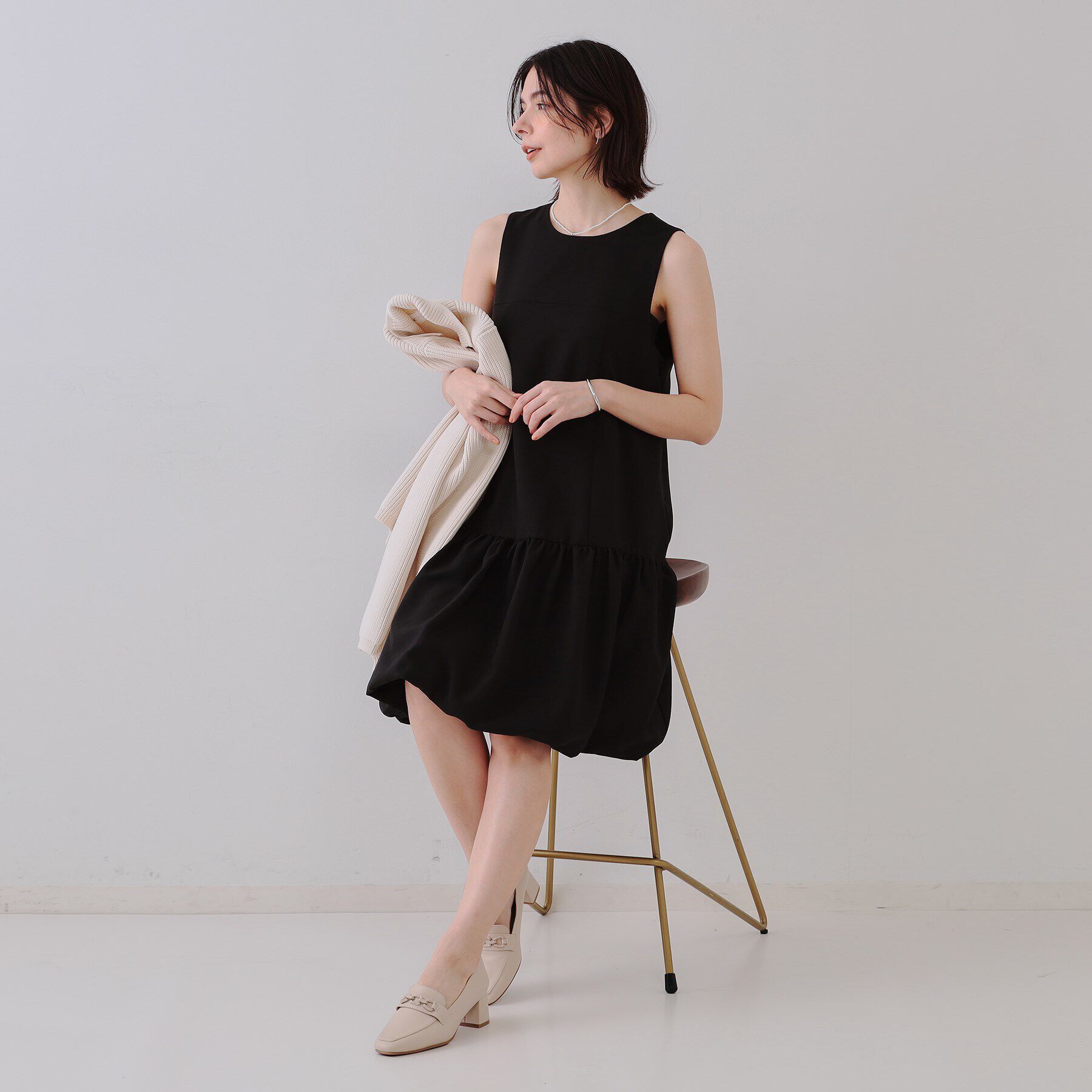 OPAQUE.CLIP「裾バルーンミニジャンスカ【洗濯機洗い可】」|ワンピース|