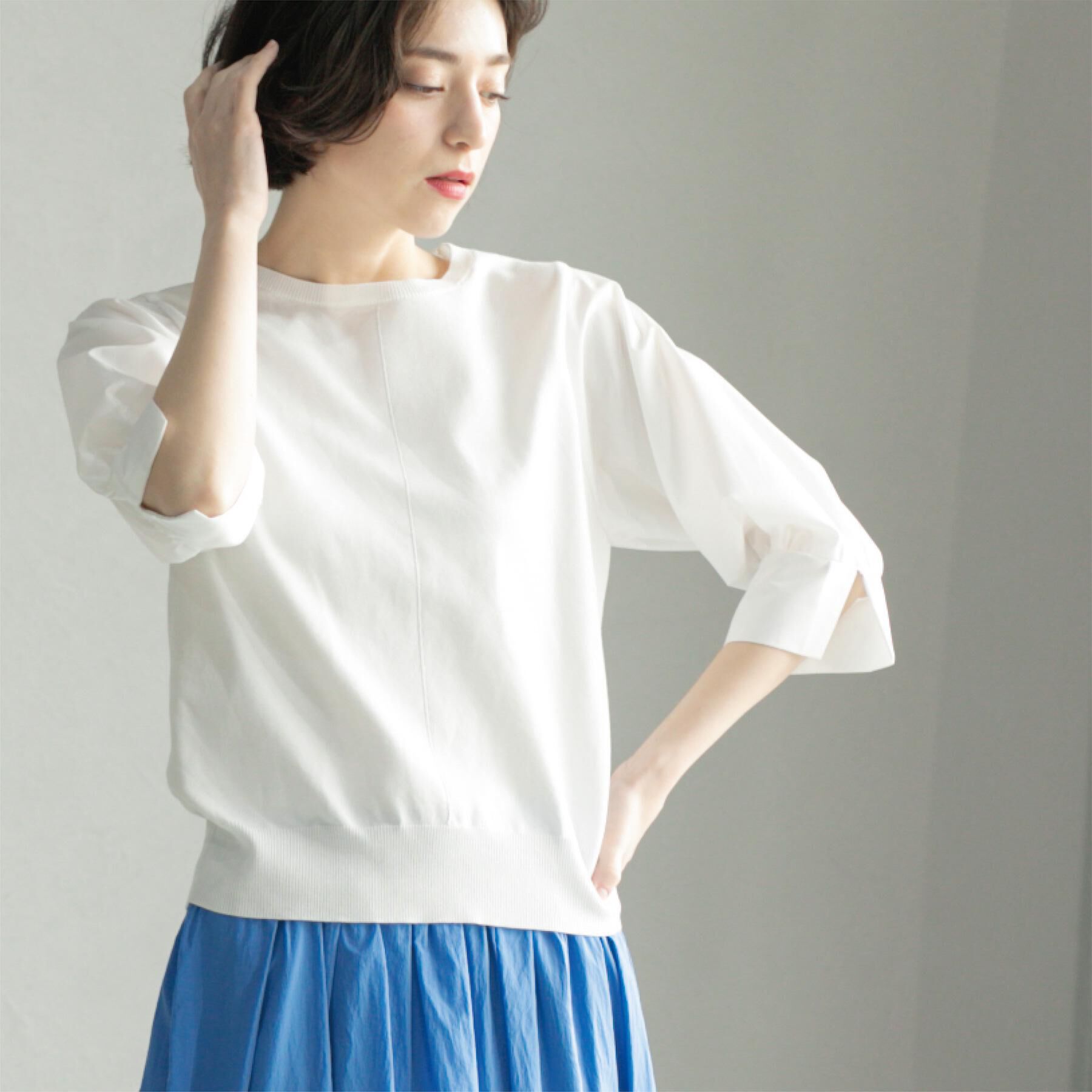 OPAQUE.CLIP「フハクスリーブドッキングニット【洗濯機洗い可】」|ニット・セーター|