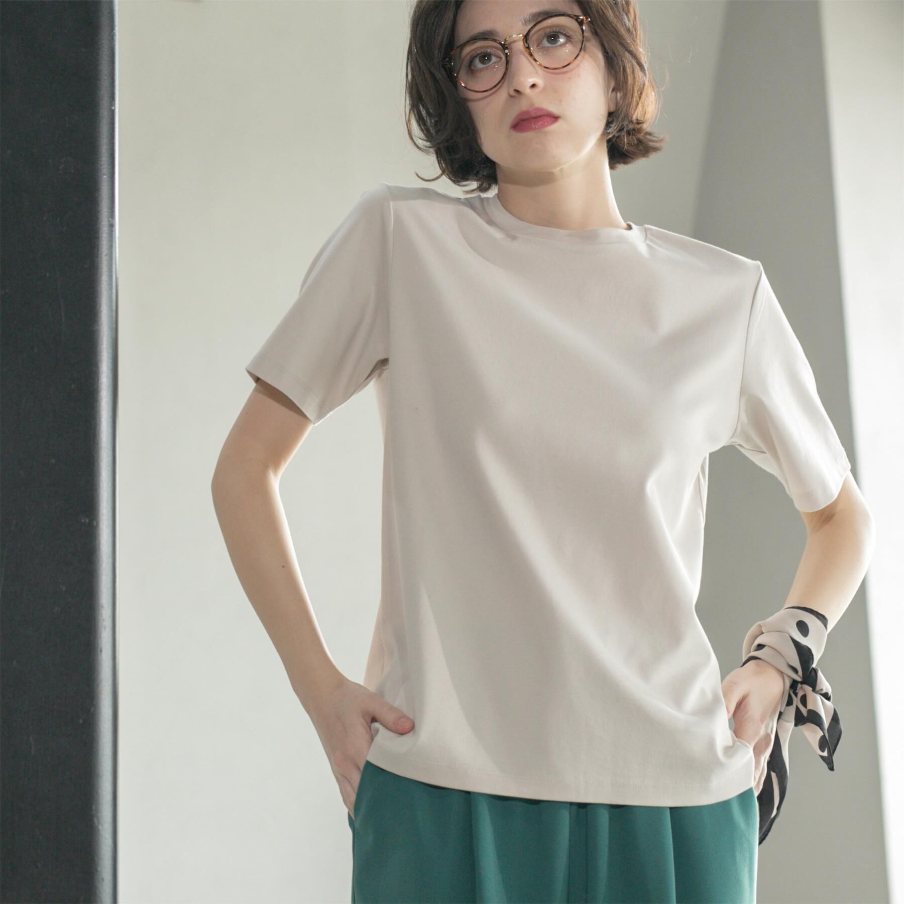 OPAQUE.CLIP「《5色展開/SS-LLサイズ》ベーシックTシャツ【UV/接触冷感/洗濯機洗い可】」|Tシャツ・カットソー|