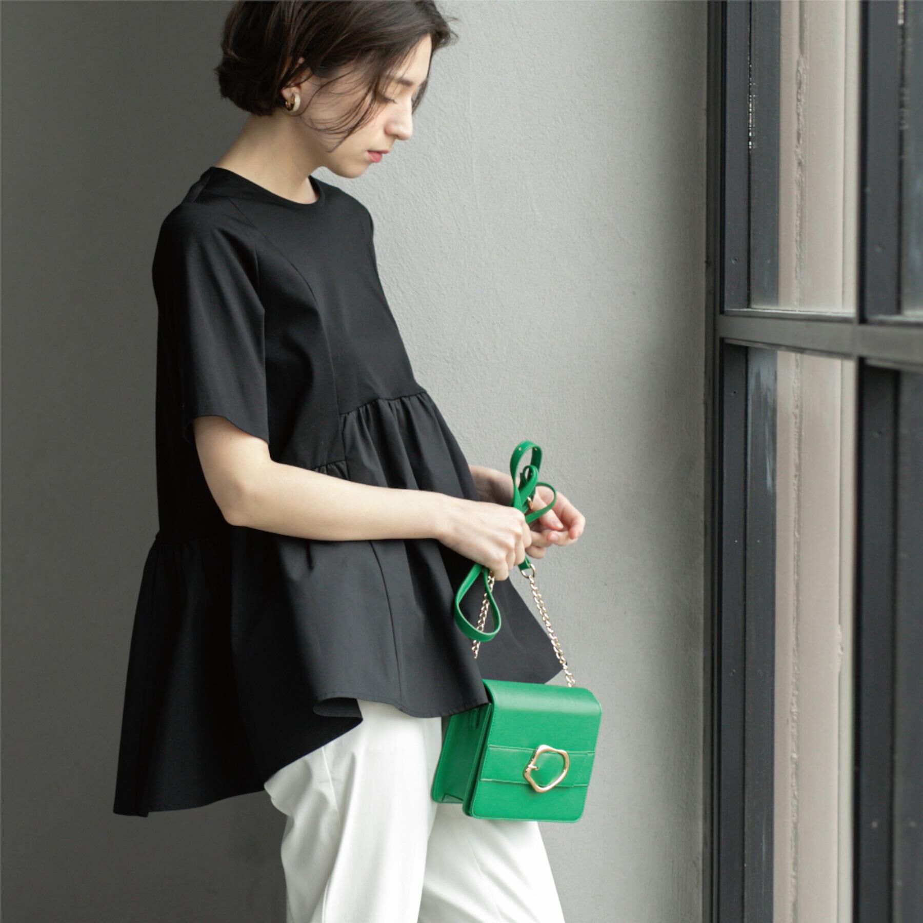 OPAQUE.CLIP「ペプラムドッキングカットソー【洗濯機洗い可】」|Tシャツ・カットソー|