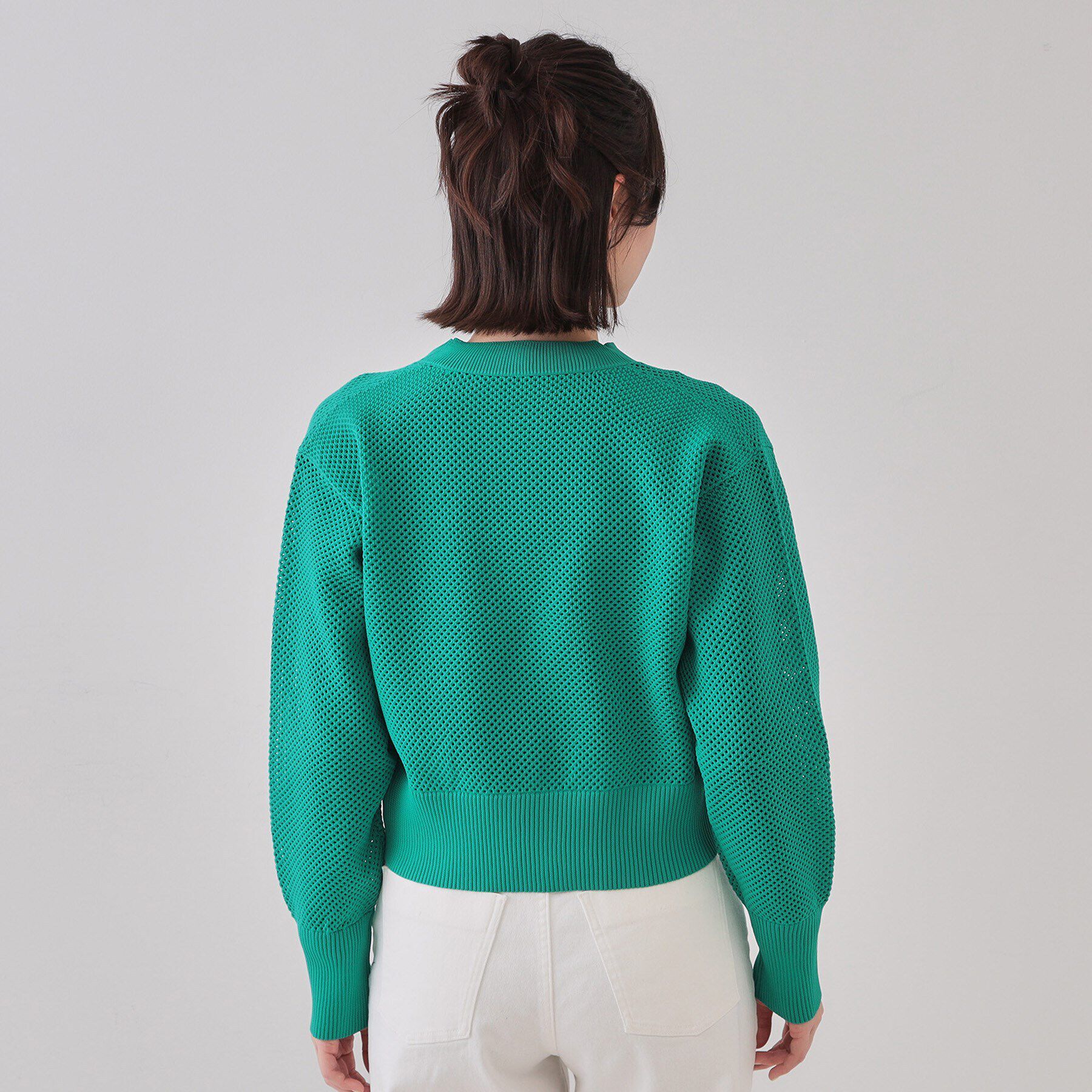 OPAQUE.CLIP「メッシュZIPニットカーディガン【洗濯機洗い可】」|カーディガン|