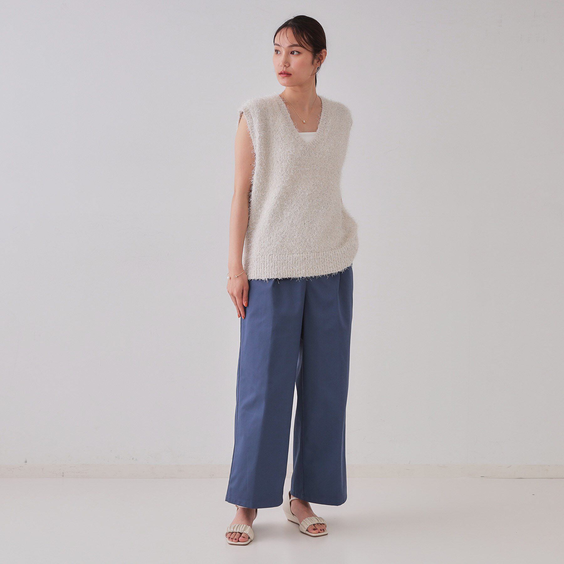 OPAQUE.CLIP「ハイウエストフロントZIPワイドパンツ【洗濯機洗い可】」|その他|