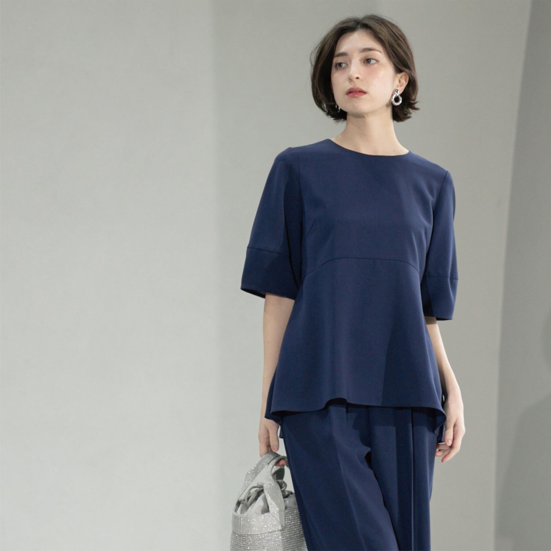 OPAQUE.CLIP「《6色展開》ストレッチペプラムブラウス/セットアップ対応【洗濯機洗い可/防シワ】」|シャツ・ブラウス|