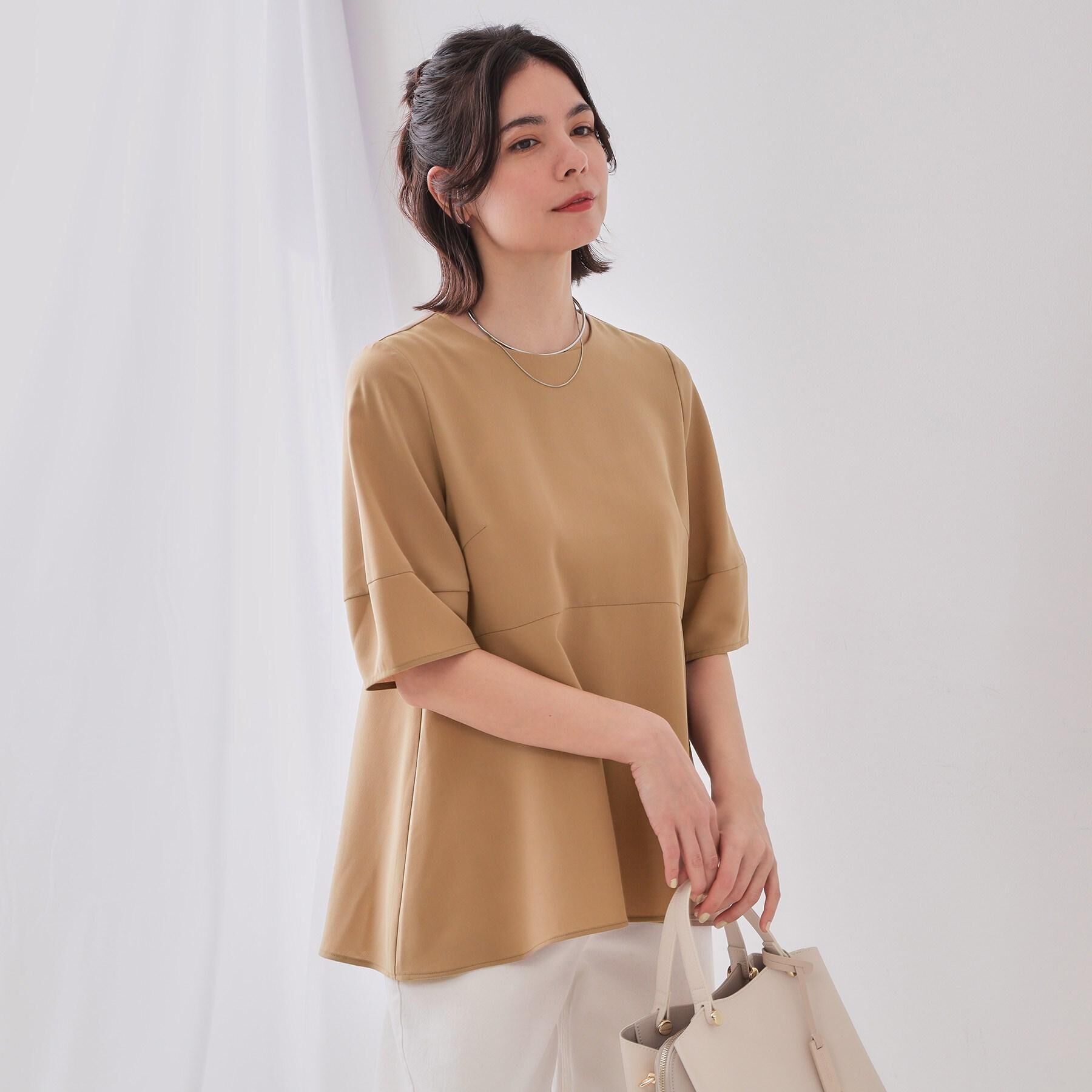 OPAQUE.CLIP「《6色展開》ストレッチペプラムブラウス/セットアップ対応【洗濯機洗い可/防シワ】」|シャツ・ブラウス|