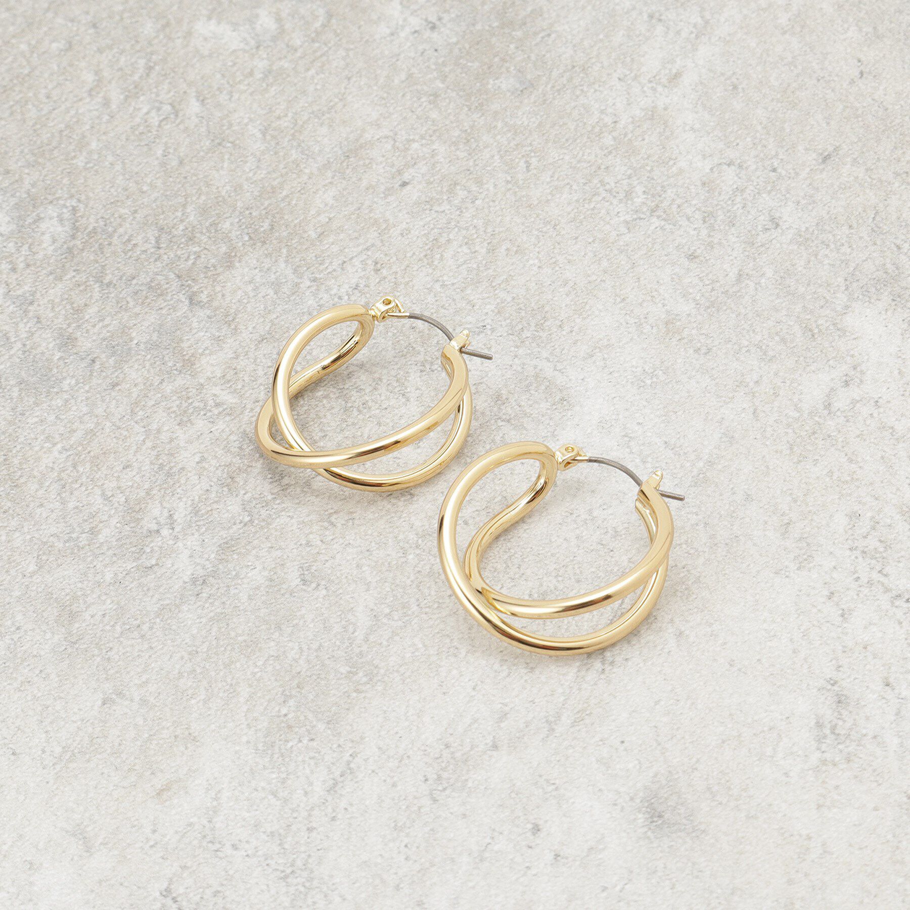 OPAQUE.CLIP「ダブルラインフープピアス」|ピアス|