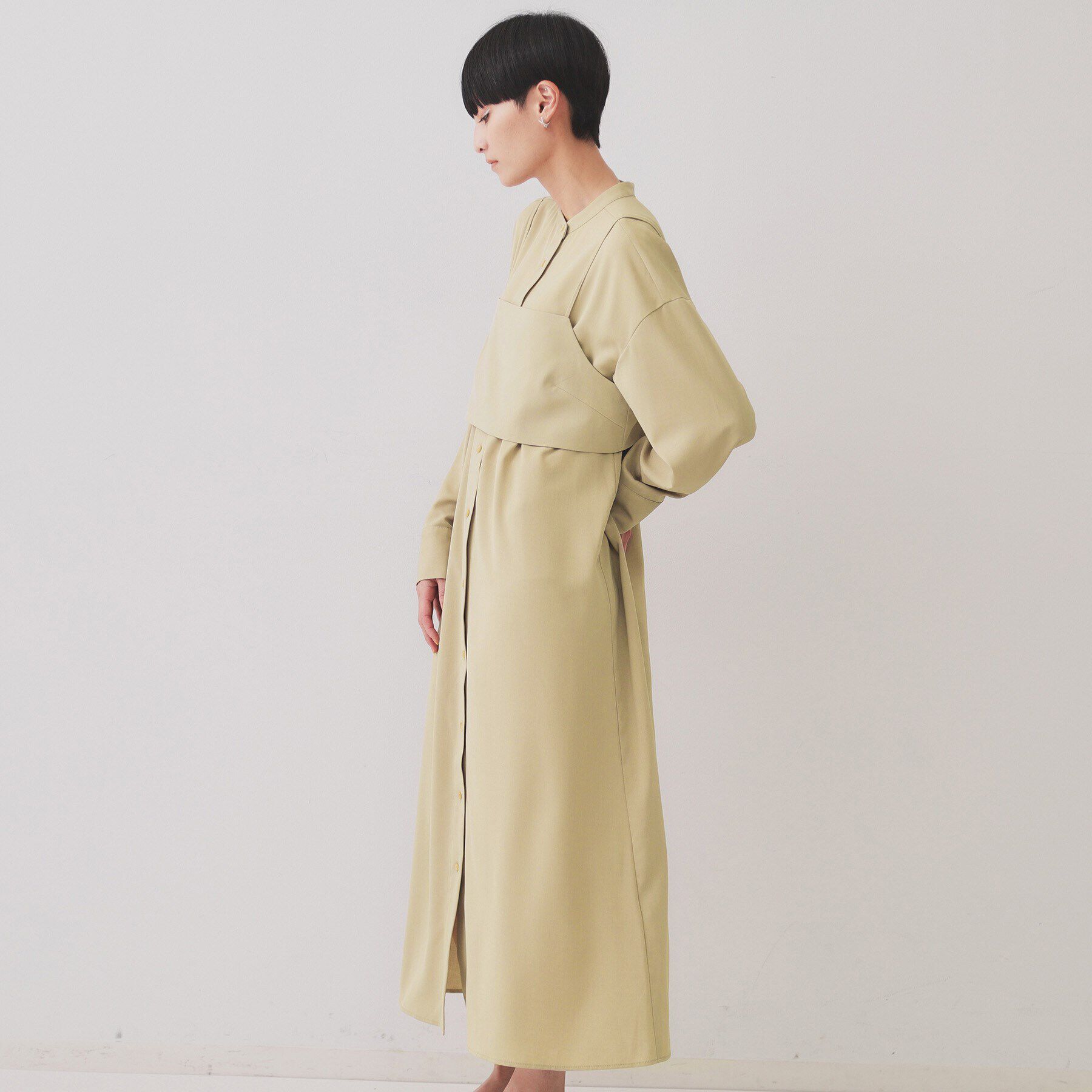 OPAQUE.CLIP「《andGIRL掲載》ビスチェセットシャツワンピース【洗濯機洗い可】」|ワンピース|