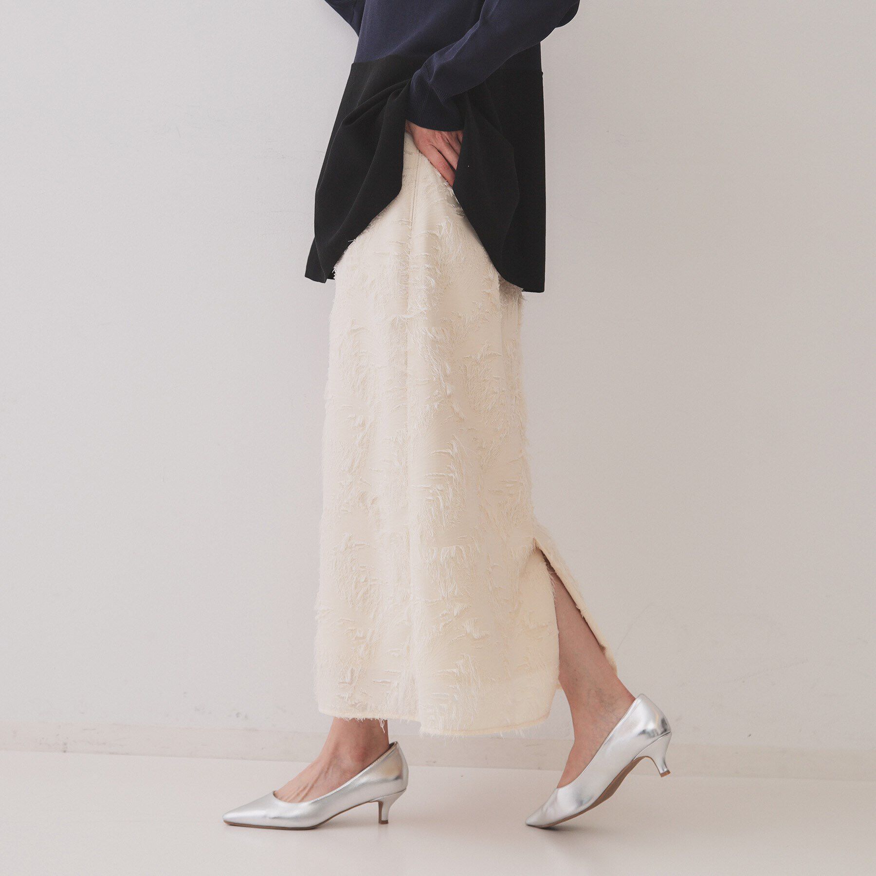 OPAQUE.CLIP「フリンジジャーカードナロースカート【洗える】」|スカート|