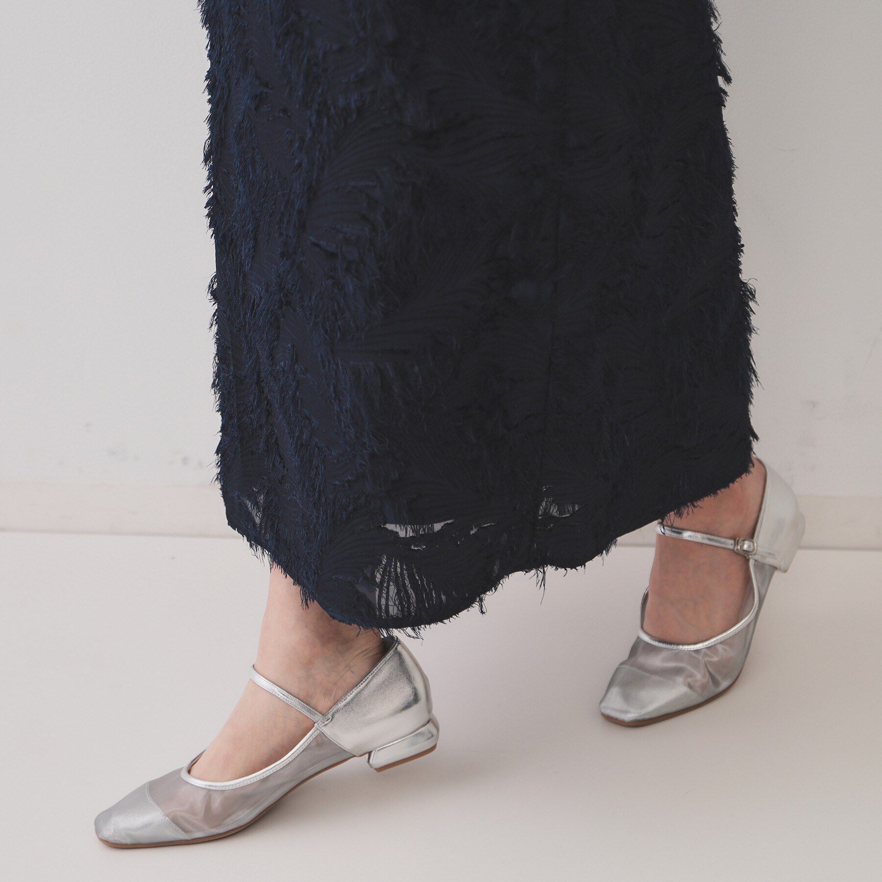 OPAQUE.CLIP「フリンジジャーカードナロースカート【洗える】」|スカート|