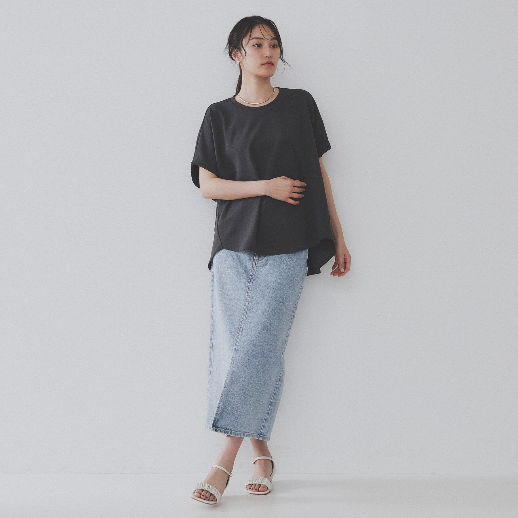 OPAQUE.CLIP「リラクシードルマンスリーブトップス【UV/吸水速乾/洗濯機洗い可】」|Tシャツ・カットソー|