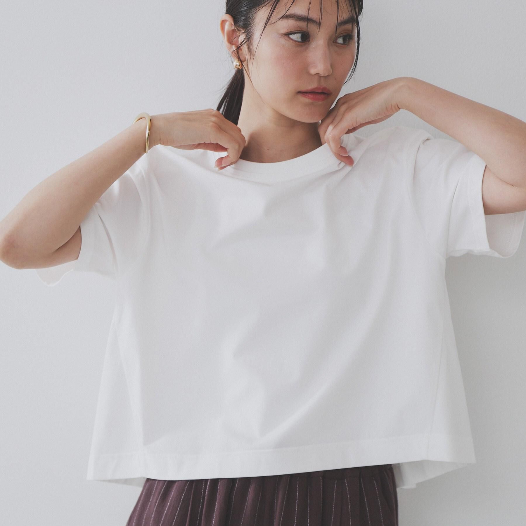 OPAQUE.CLIP「バックフレアショートTシャツ【洗濯機洗い可】」|Tシャツ・カットソー|